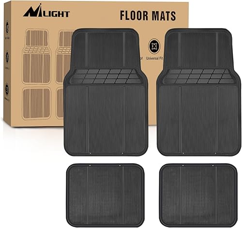 Nilight Alfombrillas de goma para autos, camiones, SUV, ajuste universal para adaptarse a la mayoría de vehículos, protección para todo tipo de