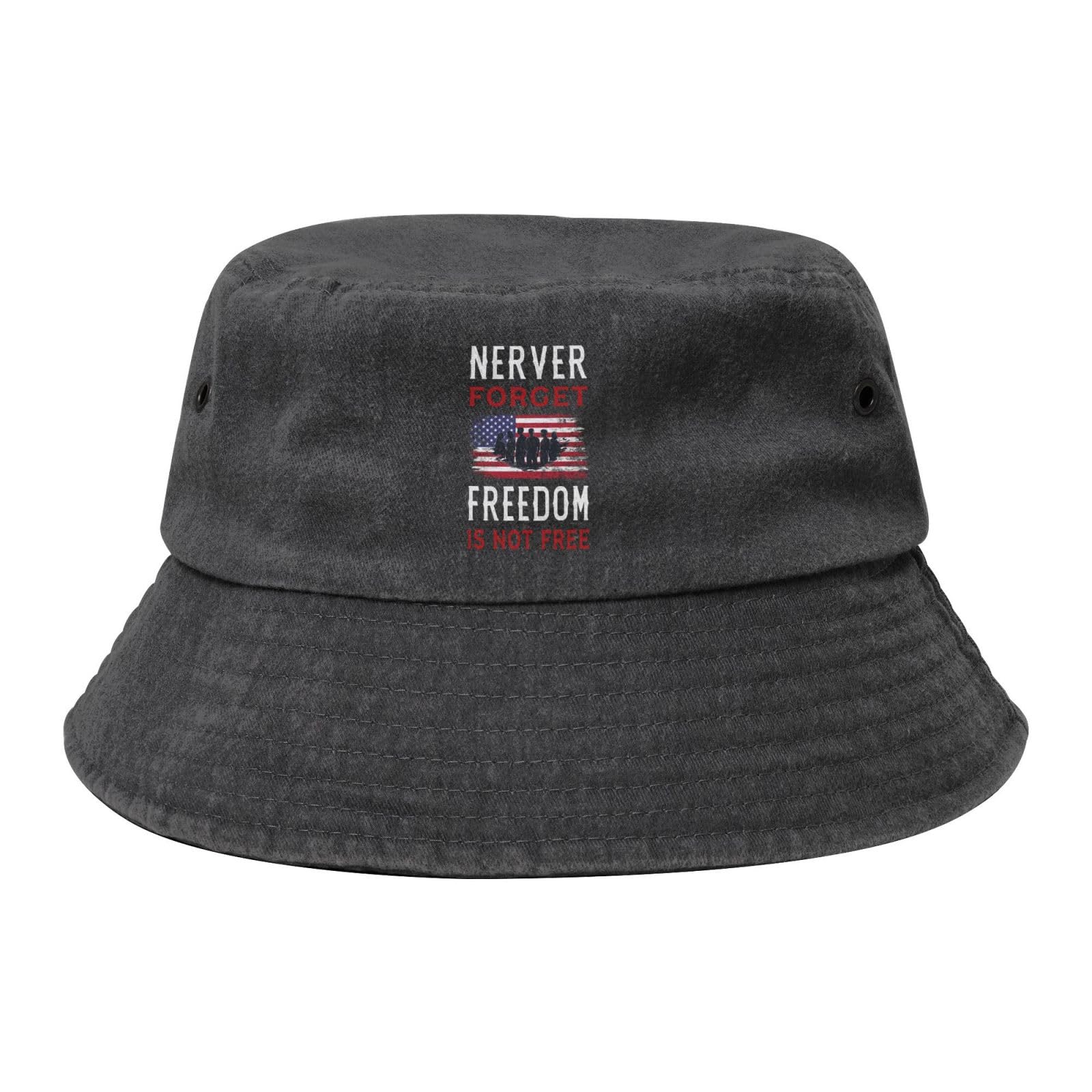 Qauirfe Nerver Forget Freedom is Not Free Fashion Cowboy Denim Fisherman Hat Outdoor Fishing Cap Sun