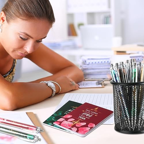 Miniatura 5 de Colarr 24 Sets Christian Bulk Gifts for Women Christmas Bible Verse Pens Notebooks Religious VBS Scripture Ballpoint Pens Bookmarks Journal Sunday