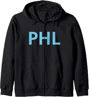 PHL Airport Code-Philadelphia Travel Apparel Zip Hoodie