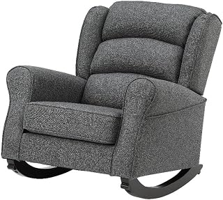 Acme Furniture Fabien Upholstered Fabric & Wood Rocking Chair in Gray