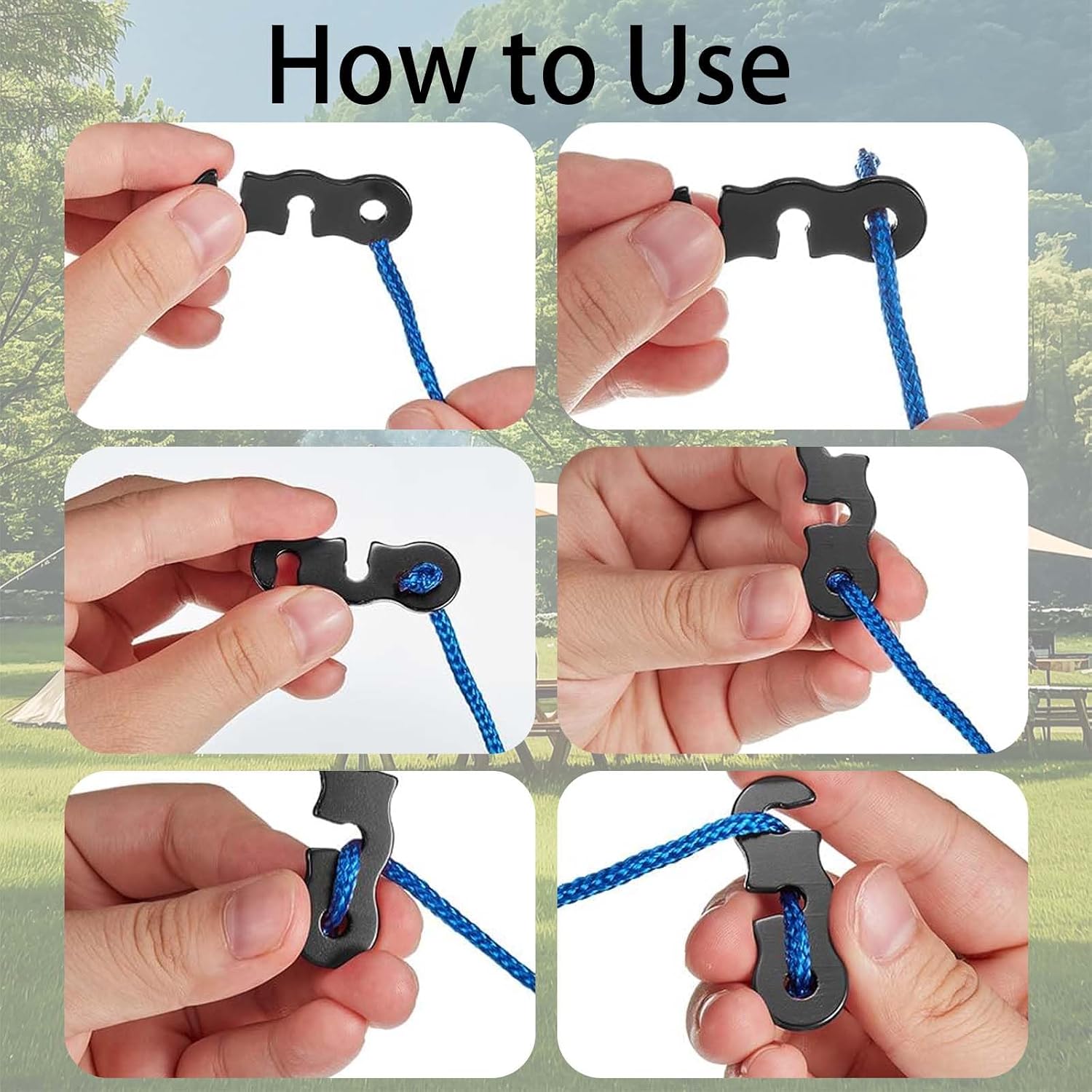 30 Pack Aluminum Alloy Guyline Tensioner, Tent Cord Paracord Tensioner, Rope Tensioner Guy Line Rope Adjusters Cord Tighteners for Camping Tents, Hiking, Backpacking, Outdoor Tarps & Shelters (Black)