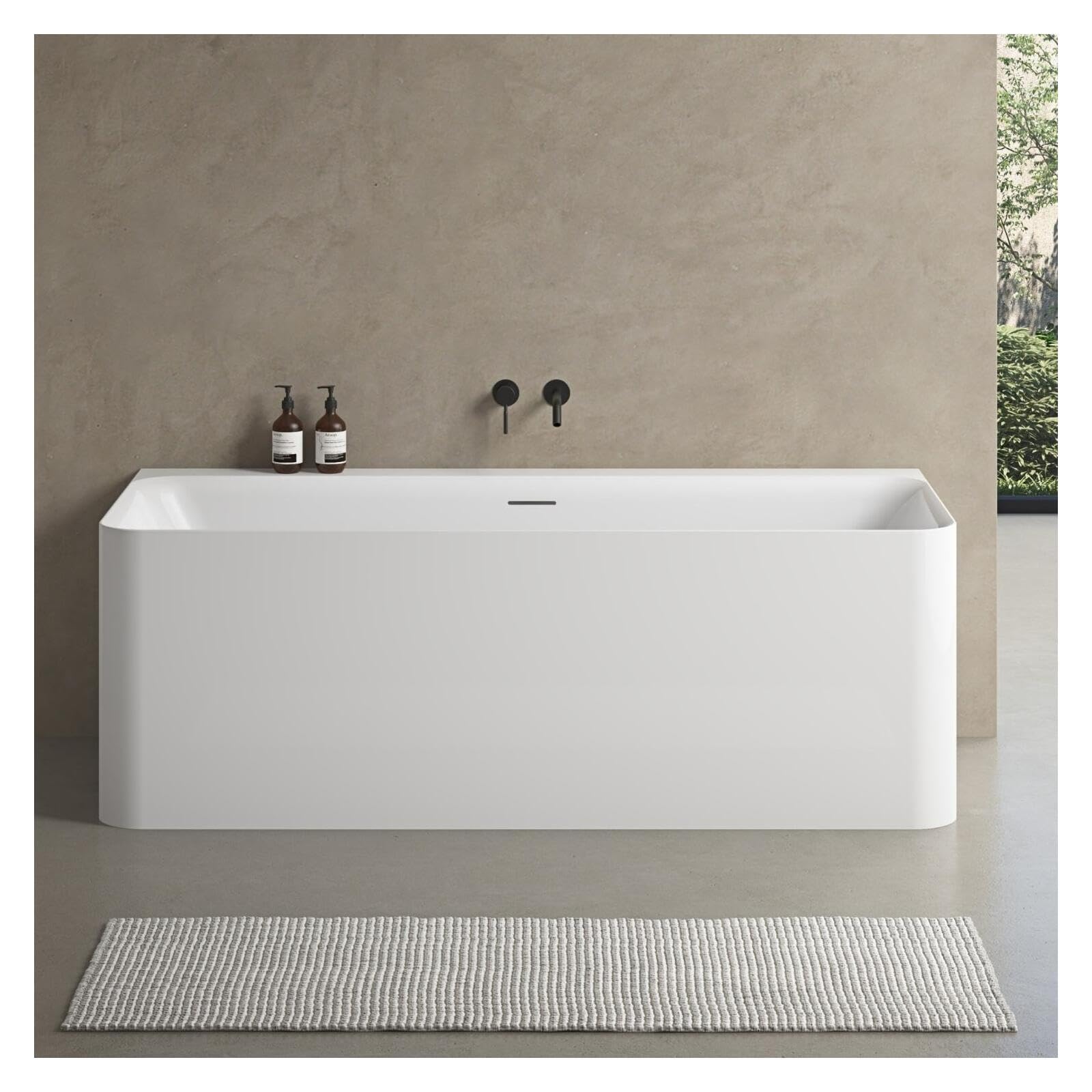 MOB-IN Bañera acrílica Lucite pared URBAN blanca 170cm URBAN
