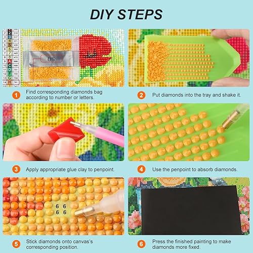 Miniatura 6 de WSLWXSHM Kits de pintura de diamantes para adultos, tortuga marina, kit de arte de diamantes de taladro completo, pintura 5D con diamantes,