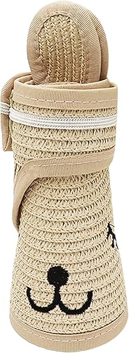 Miniatura 3 de Sombrero de paja enrollable para bebé, sombrero de sol para niños pequeños, ala ancha, lindo conejo, cola de caballo de verano, playa, sombrero