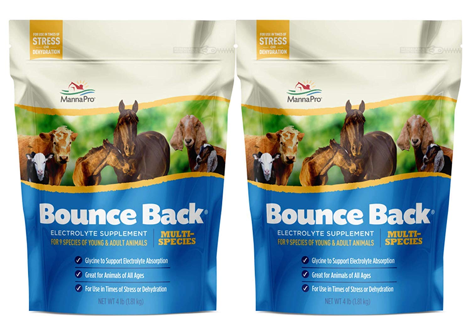 Manna ProBounce Back Multi-Species Electrolyte Supplement, 4 lb (Pack of 2)
