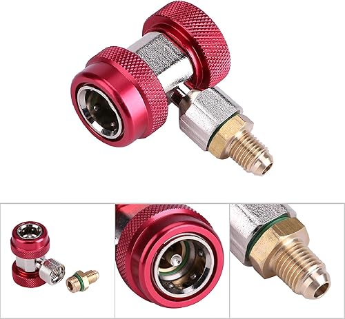 Miniatura 9 de R134 AC Conector rápido bajo acoplador rápido Adaptador de acoplador de aire acondicionado Núcleo de válvula extractora (rojo de alto voltaje)