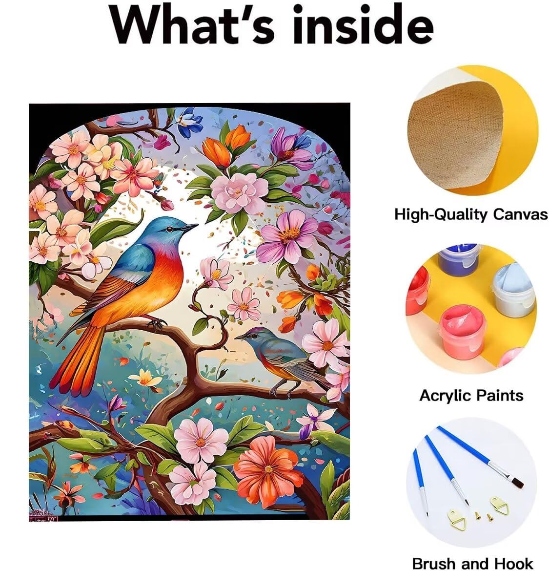 Kit de pintura de pájaros por números para adultos, flores de jardín, kit de pintura acrílica fácil de hacer para principiantes, regalo de decoración de pared para sala de estar y dormitorio Kit de pintura de pájaros por números para adultos, flores de jardín, kit de pintura acrílica fácil de hacer para principiantes, regalo de decoración de pared para sala de estar y dormitorio