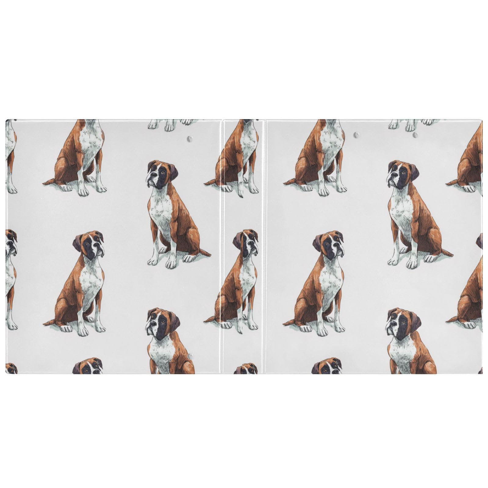 Kcldeci Hardcover 3-Ringbuch für Papier in Briefgröße, lustiger Boxer-Hund, 3,8 cm, runde Ringe, Ordner-Organizer für Schule/Büro, 2 Stück