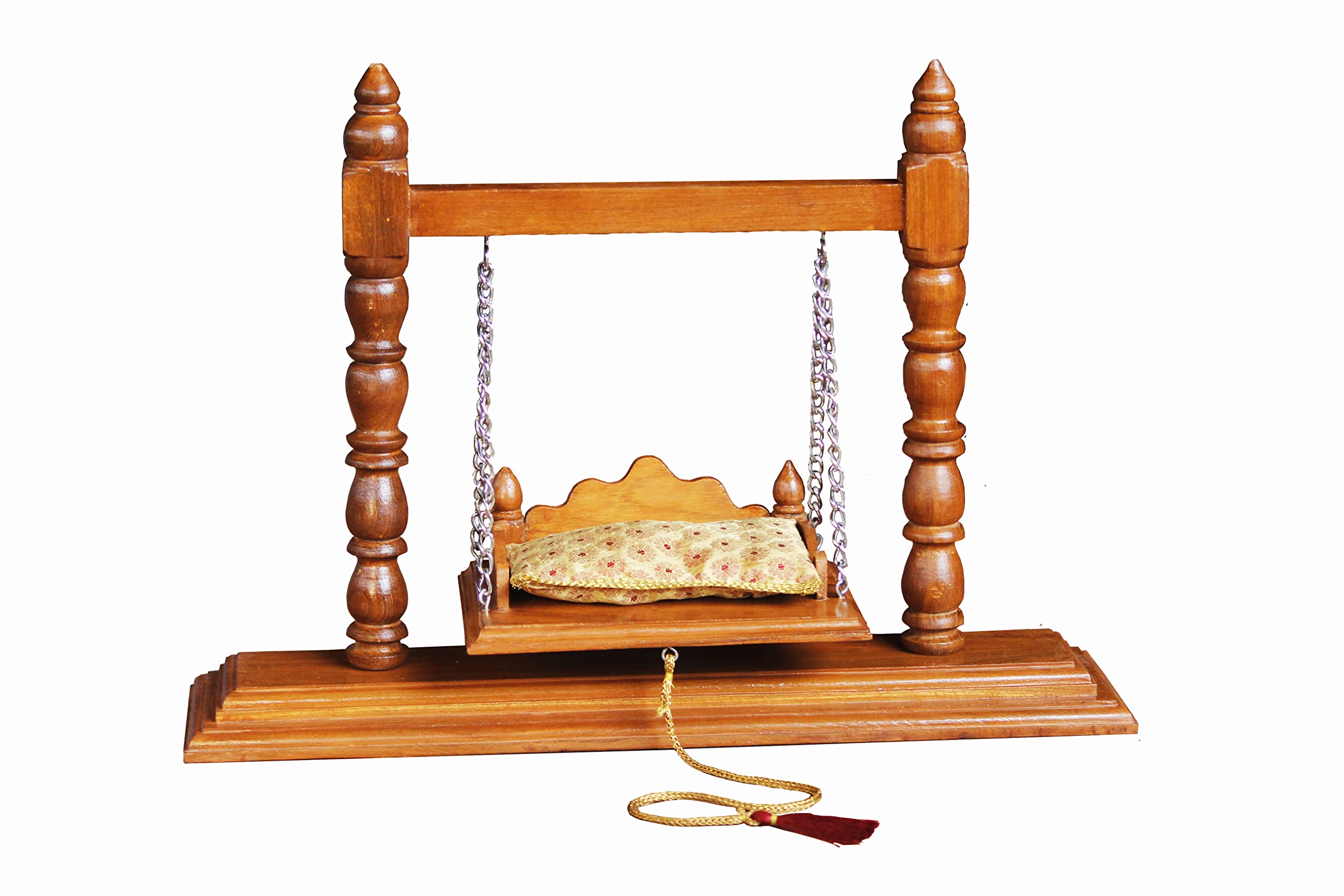Buy Handcrafted Seasoned Red Teak Wood Jhoola/Jhula / Swing. Laddu