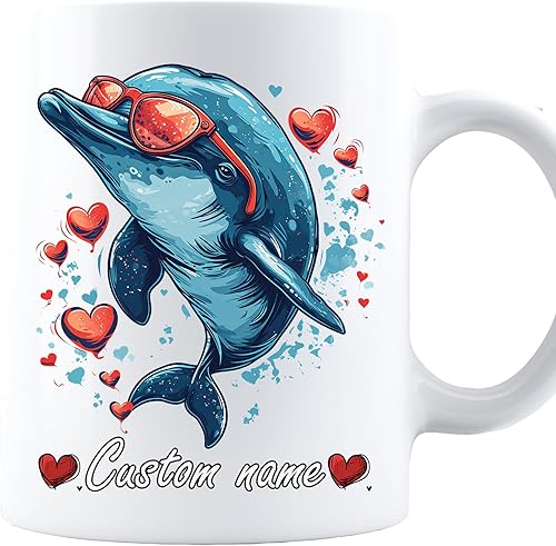 Miniatura 5 de PerfectoStore Gafas de sol personalizadas de pingüino de San Valentín, regalos de corazón de pingüino de San Valentín para mujeres, ella, taza de