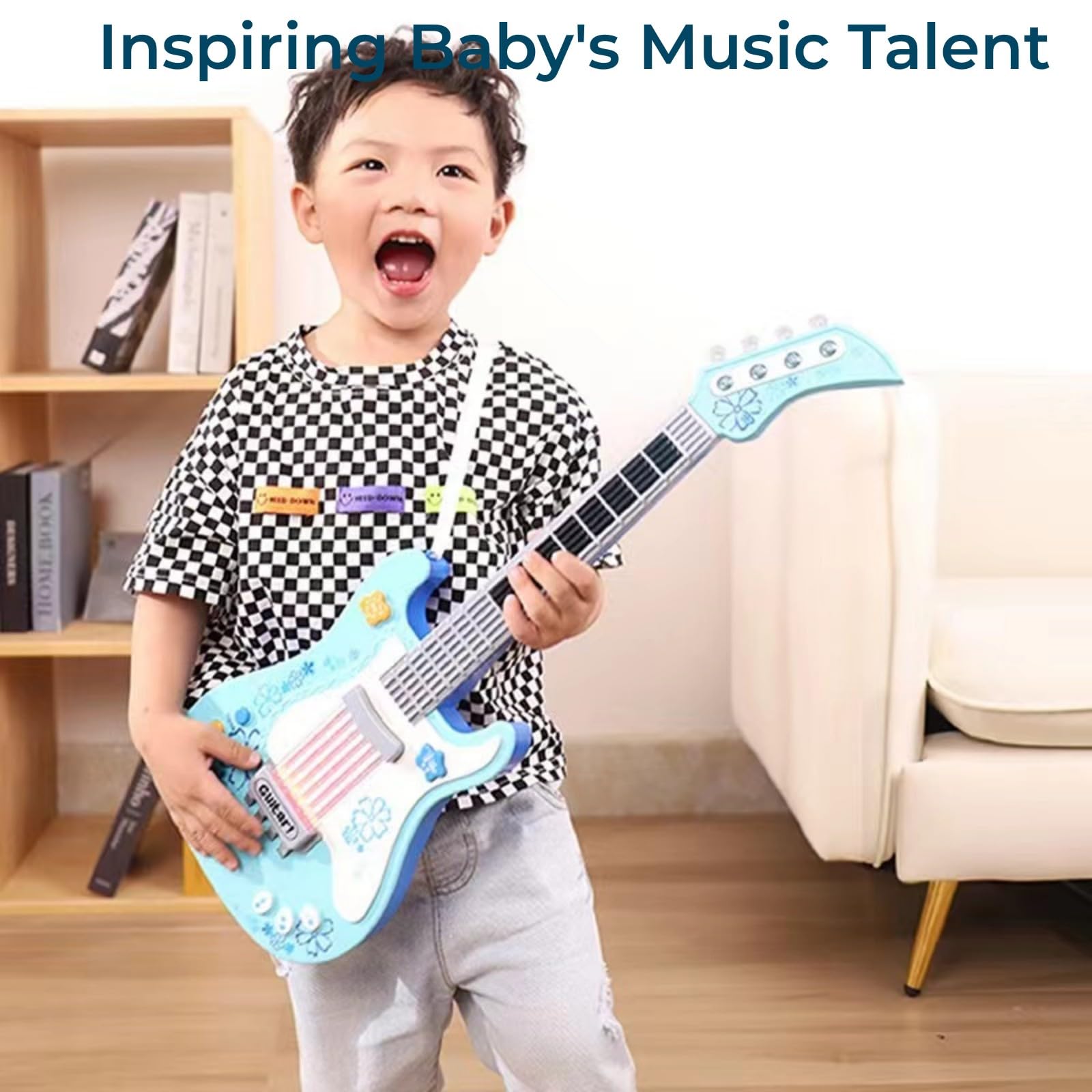 Guitarra Eléctrica De Juguete Para Niños | Instrumento Musical Con Luces Y Sonido, Perfecta Para Iniciarse En La Música