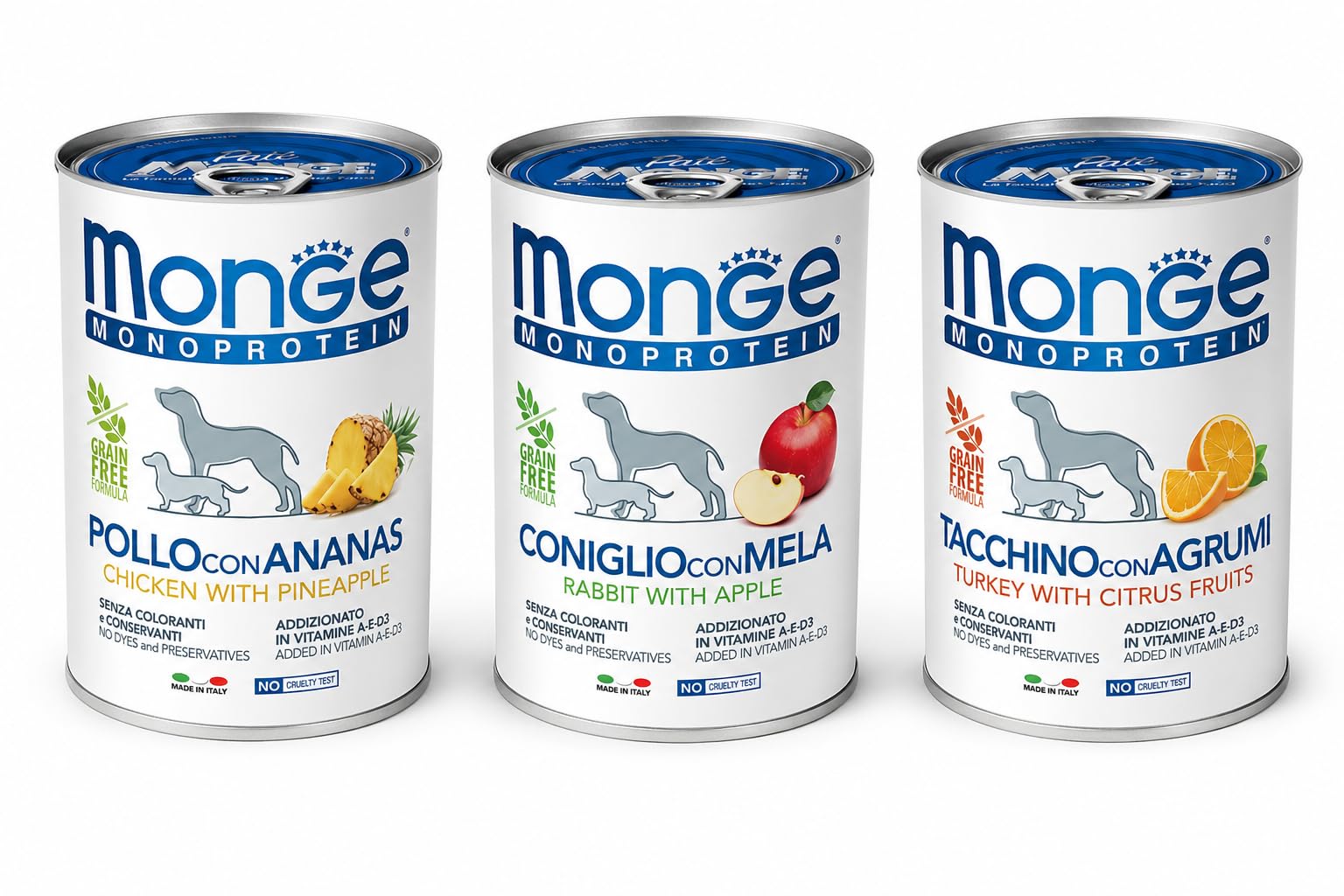 MONGE Monoprotein Fruit MIX BOX 24 Confezioni da 400 gr