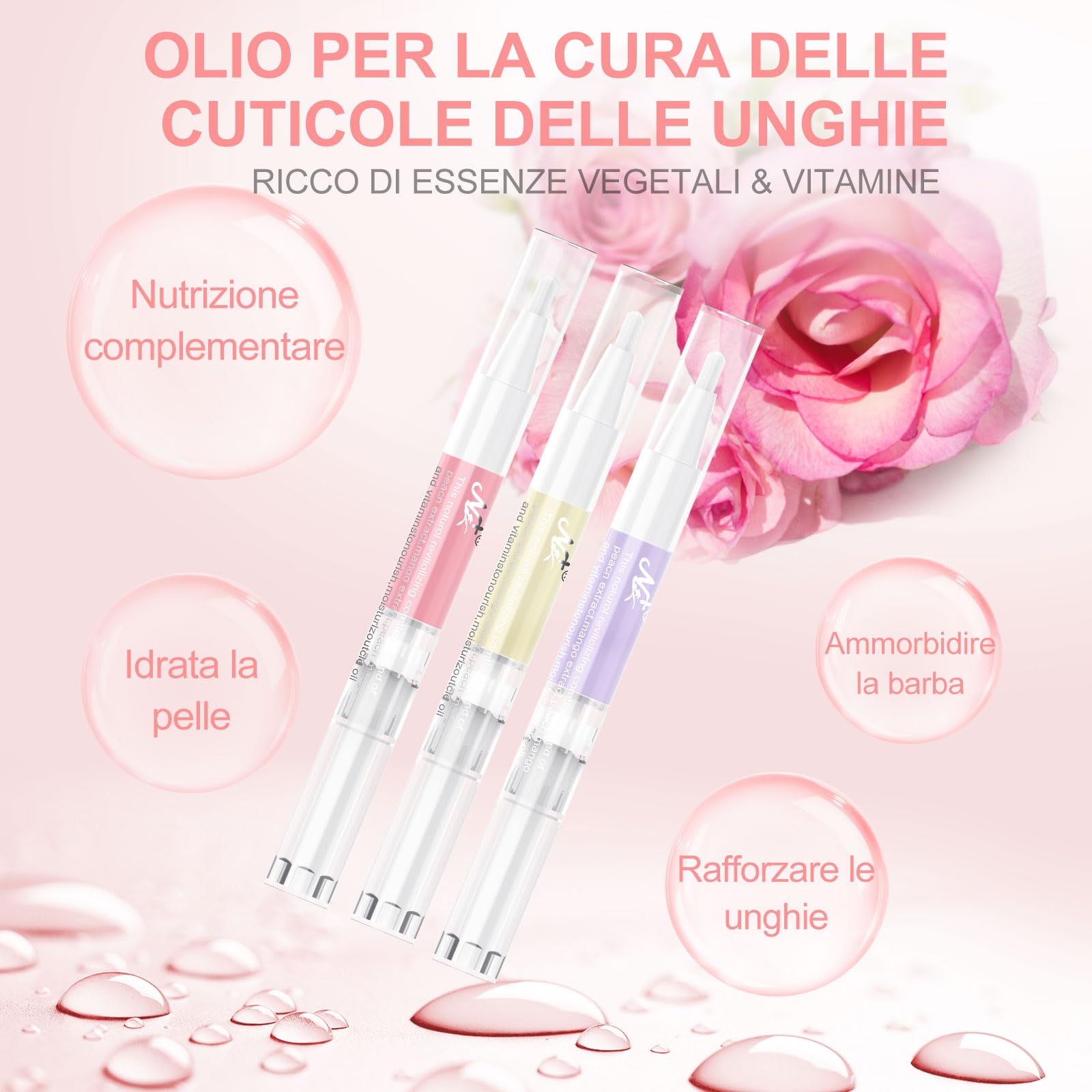 AISEELY Olio Nutriente per Cuticole Unghie - Set da 15 Penne per Manicure/Pedicure, per Riparare e Idratare Cuticole Secche e Unghie Screpolate