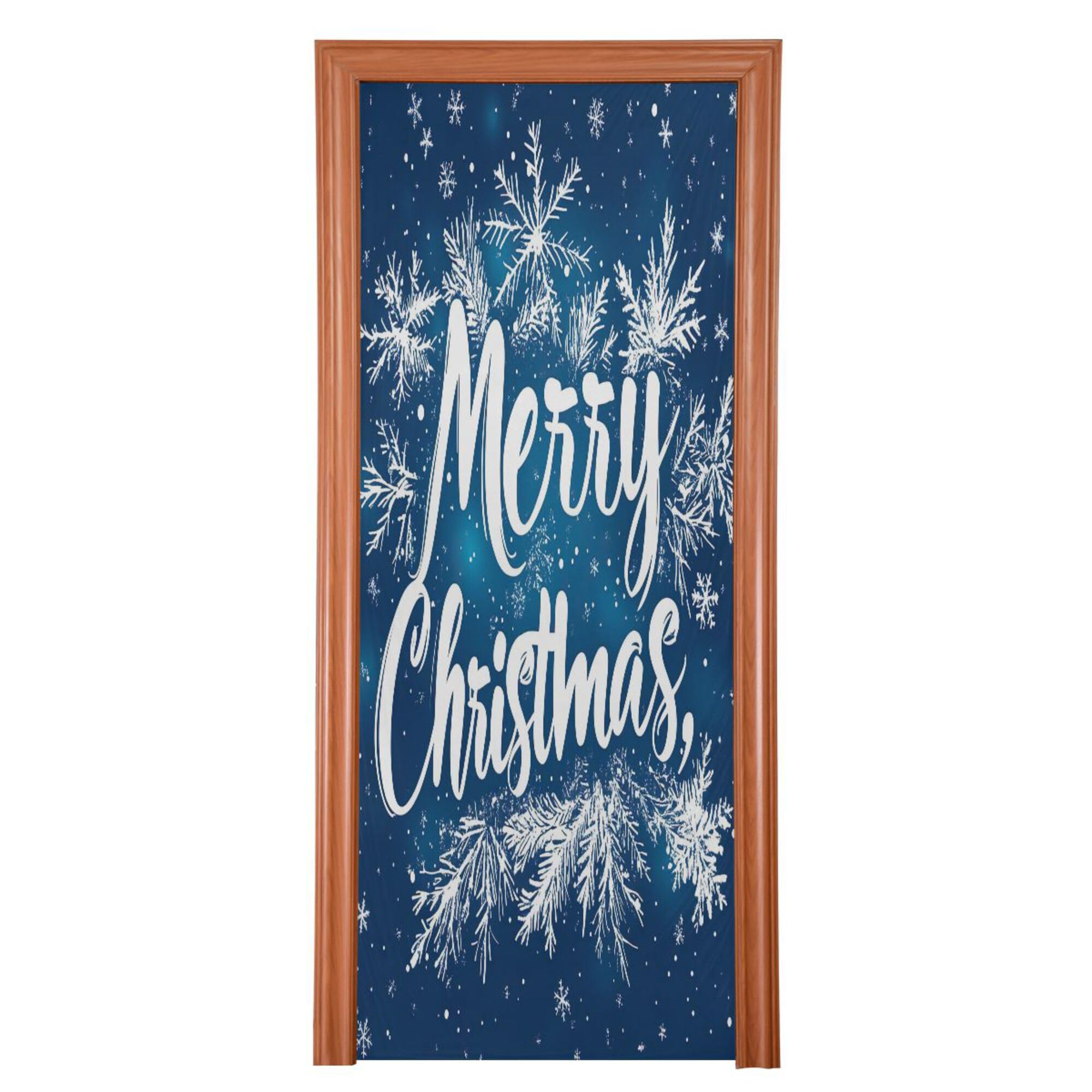 SEHANY Winter Christmas Tree Door Cover Outdoor Decor, High Stretch Fabric Christmas Front Door Cover Christmas Banner Door Cover for Front Door Festive Party Home Decor 35 * 79inch
