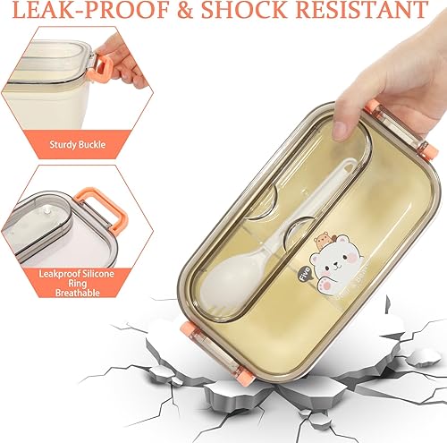 Miniatura 3 de Lonchera Bento para adultos, 40.6 fl oz, a prueba de fugas, sin BPA, portátil, ligera, fácil de transportar