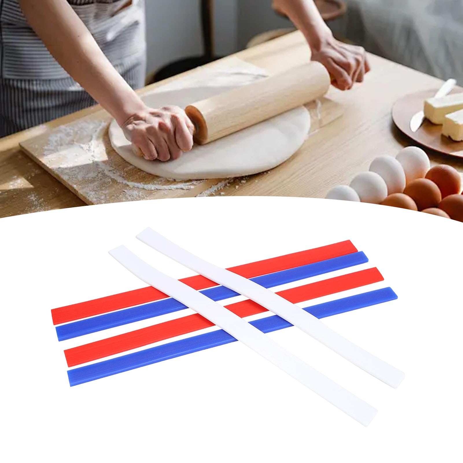 Tira de silicona para rodar, 6 unidades de guías de rodillo de silicona de 2/4/6 mm, guías de rodillo para guía de grosor, pastelería, galletas, cocina, restaurante