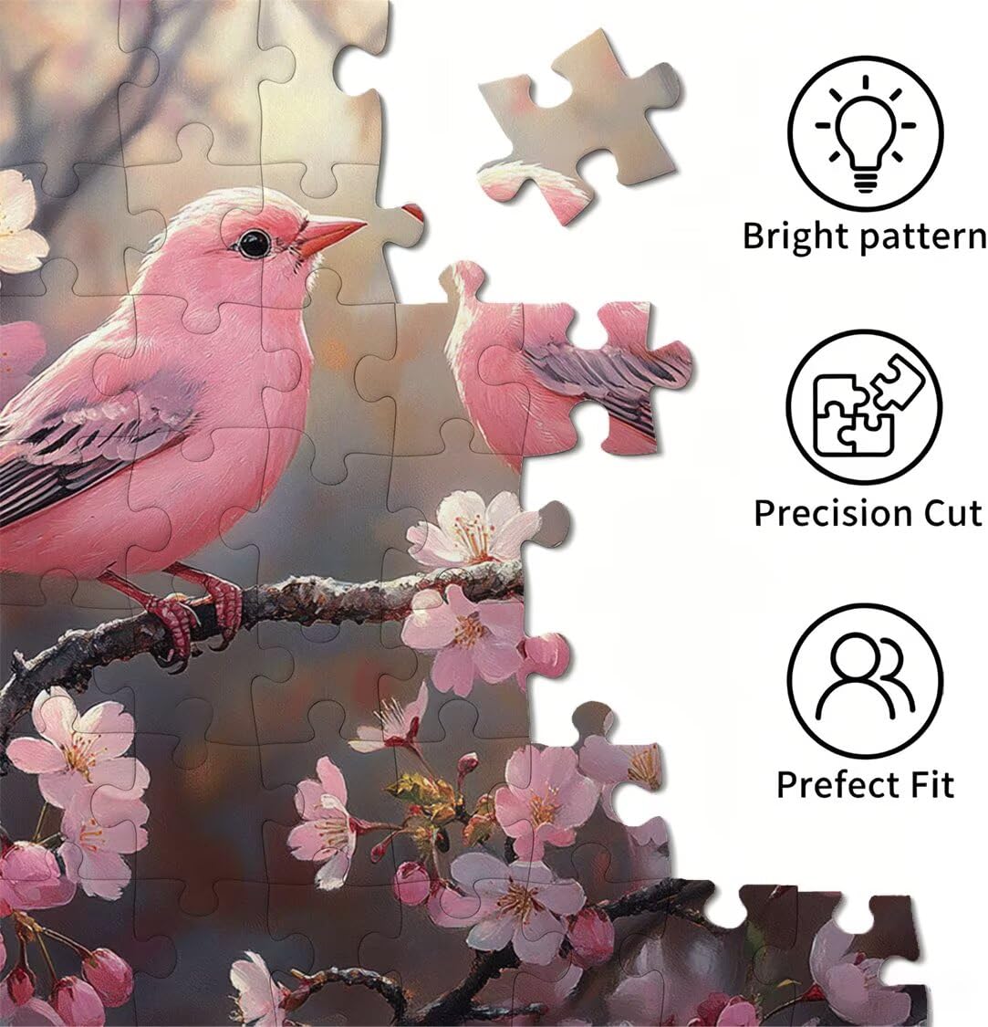 Puzzle dla dorosłych 2000, kwiat wiśni wróbel, 99 x 70 cm, n-830
