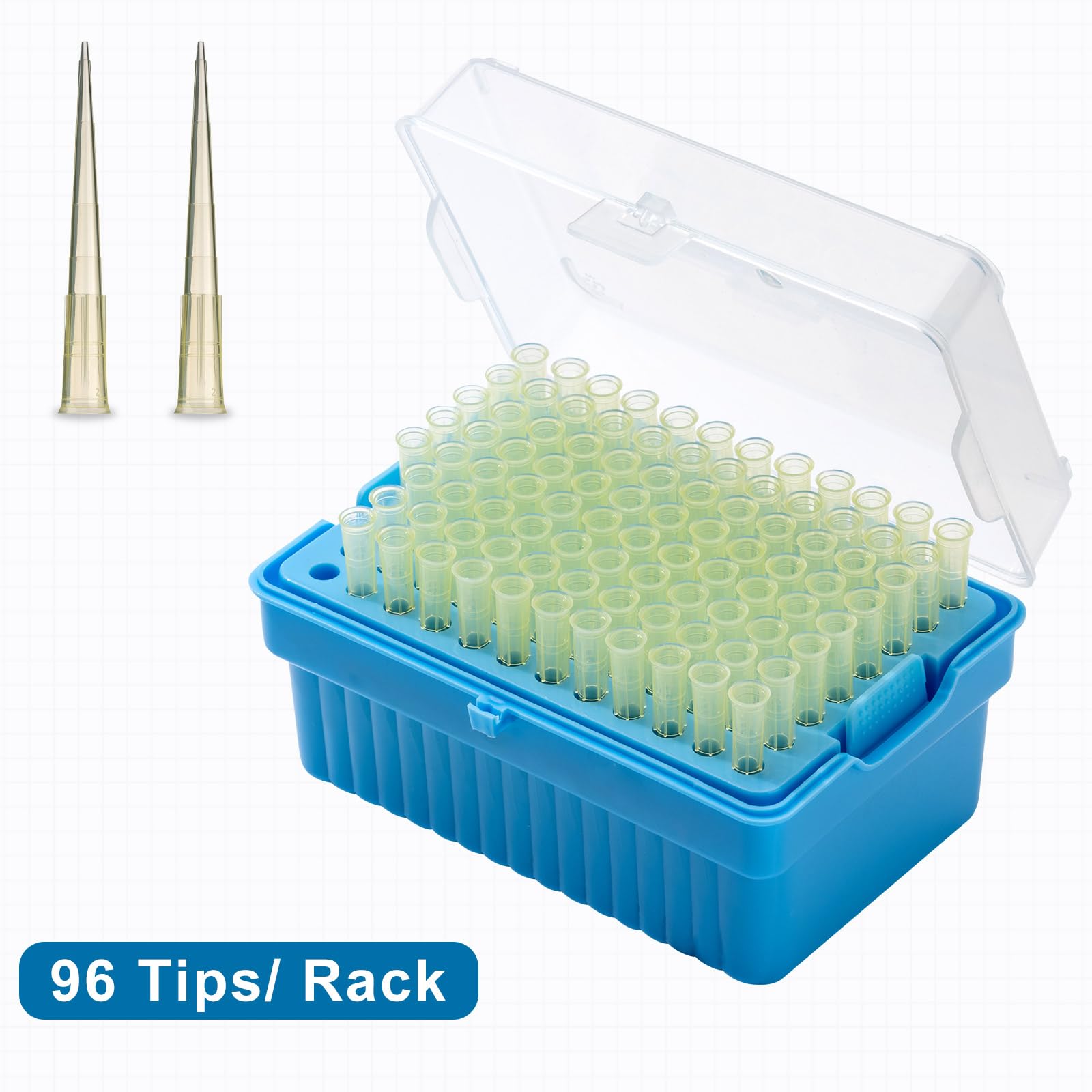 9600 Stück 200μl Pipettenspitzen, Universal Pipettenspitzen, Pipetten Spitzen, Labor Pipettenspitzen, Kunststoff Mikropipette, Flüssigkeitstransfer für Labor Chemie,Steril