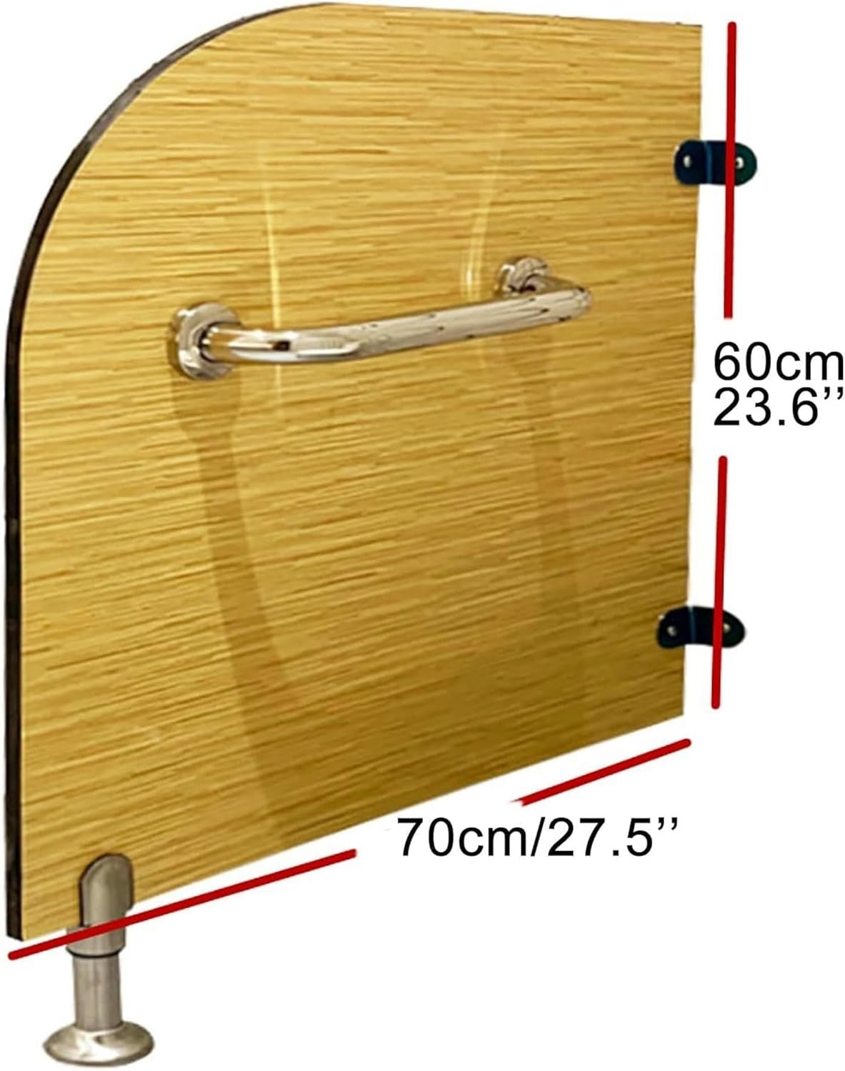 Urinals partition for Men Children's Toilet Privacy Screen with Handrails, Wooden Toilet Partition Urinal Waterproof Board Environmentally Friendly Material(60x70cm)