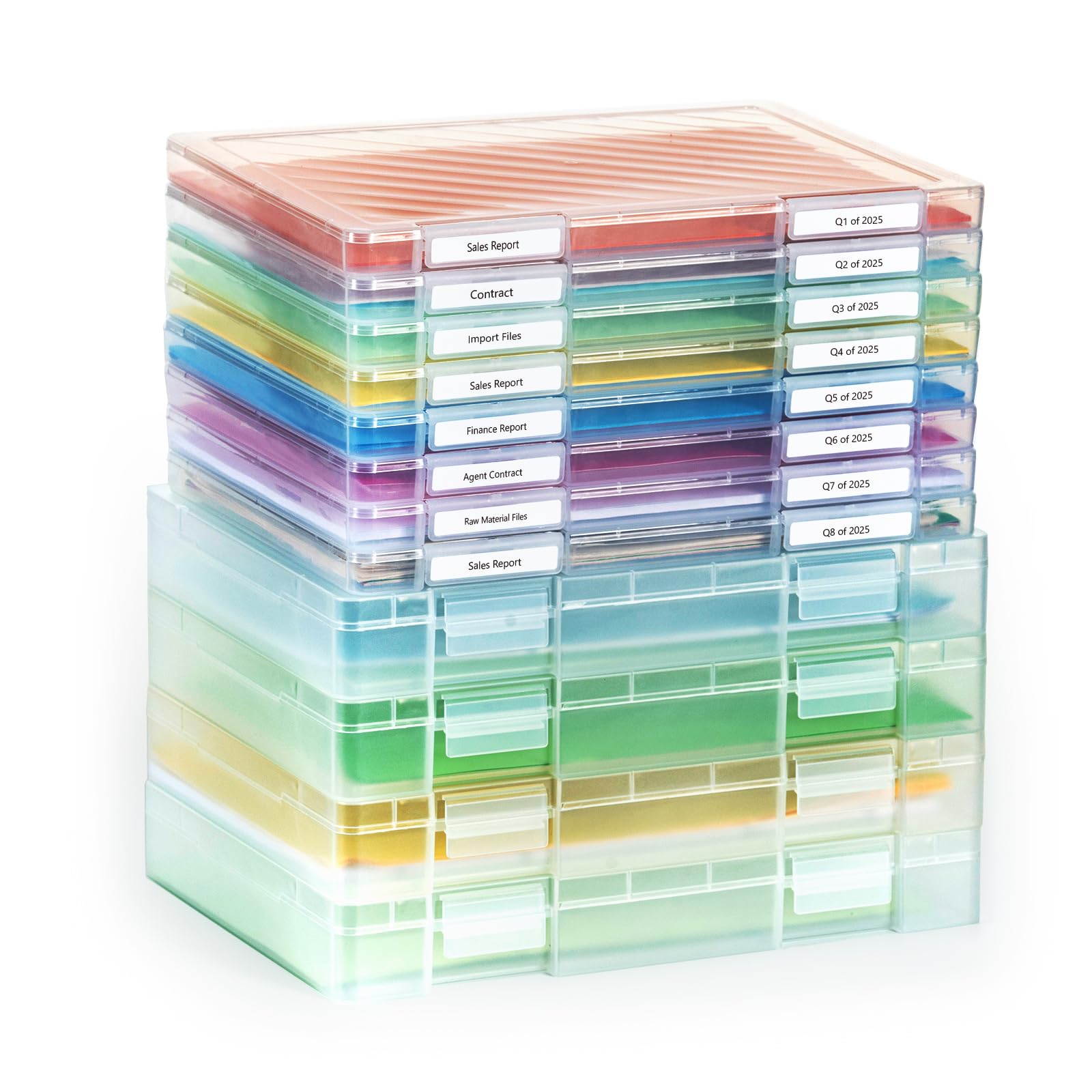 Confezione da 12 scatole di carta formato A4, 21 x 28 cm, in plastica, portatili, per lettere americane e carta A4, multiuso, spesse, per album di ritagli, per ufficio