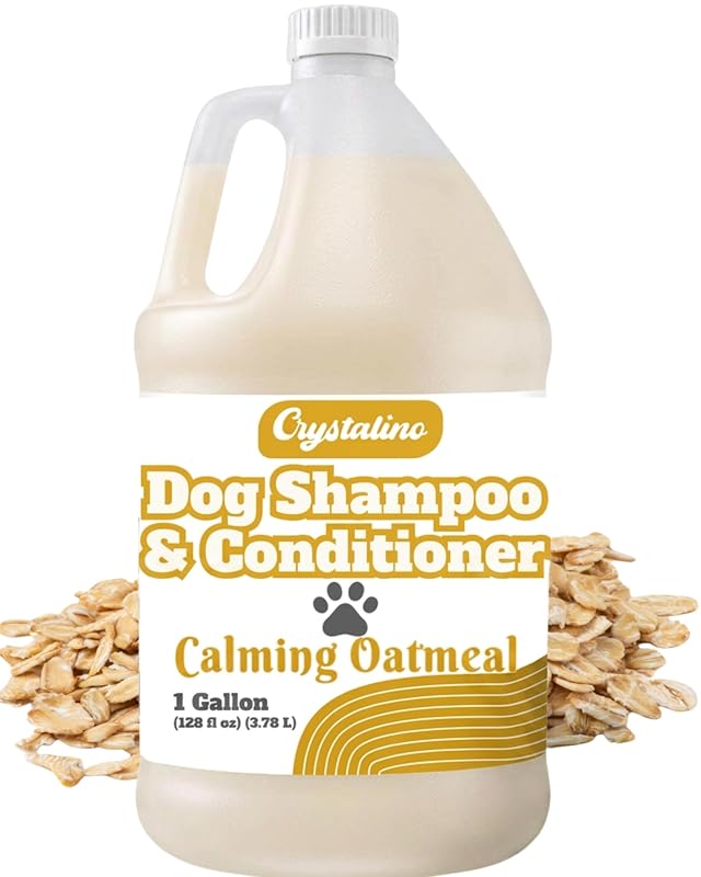 Shampoo para Cães Concentrado com Aveia e Condicionador 2 em 1 Crystalino, 3,79 L