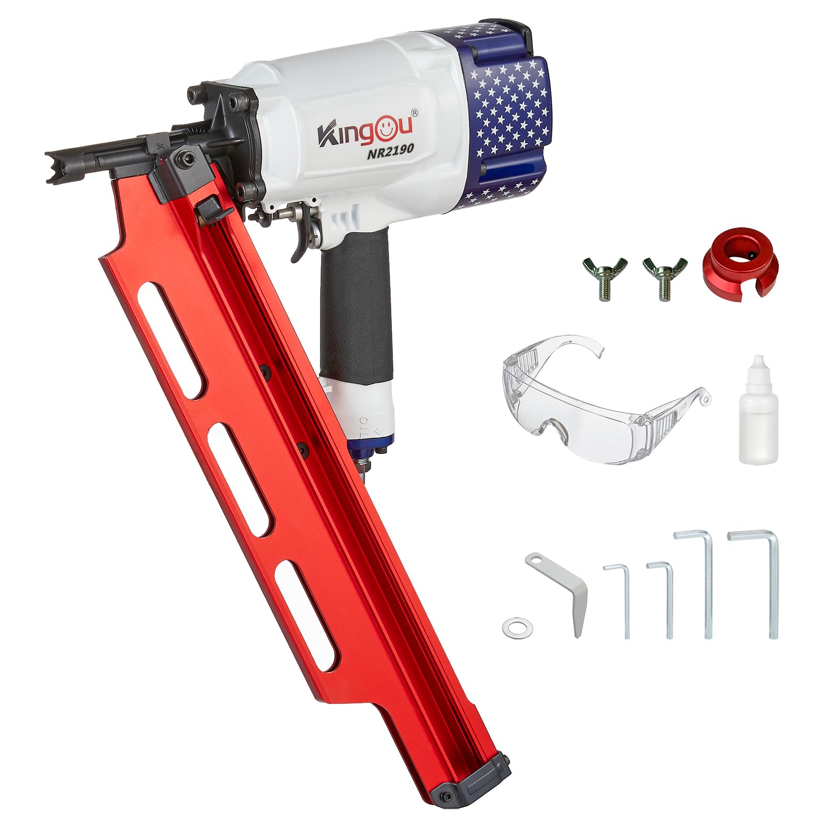 KingOu American Style NR2190 21 Degree Aluminum Magazine Framing nail gun Pneumatic Framing Nailer