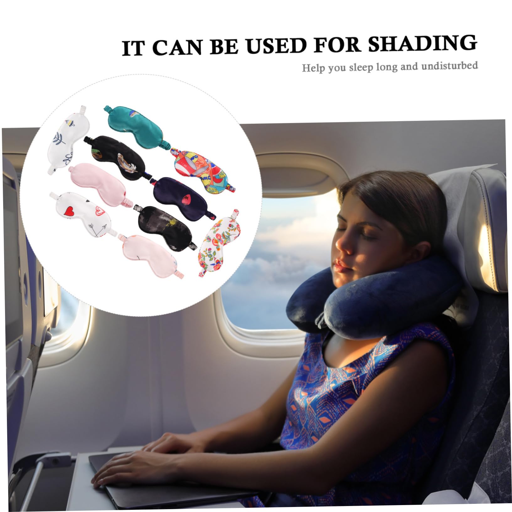 2 Sätze Satinbrille Geschwollen Satinauge Seidenauge Light Würfelunterlage Travel Accessories Lidschatten Augenklappe Schlafende Augenabdeckung Seide 10 Stück * 2 Beavorty