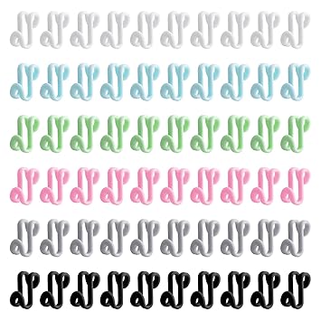 60 pcs Clothes Hanger Connector Hooks,Multi-Level Cascading Hanger Hooks,Heavy Duty Plastic Hanger Extender Clips,for Bedroom Save Space Closet Organizers(6 Color)