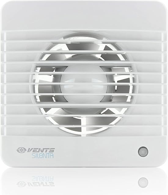 VENTS 100mm (4" inch) Humidity Sensor & Timer - Silent Bathroom Extractor Fan, Energy Saving and Quiet - Universal White Shower Wall Ceiling Mounted Kitchen Moist Damp Control Long Life Motor