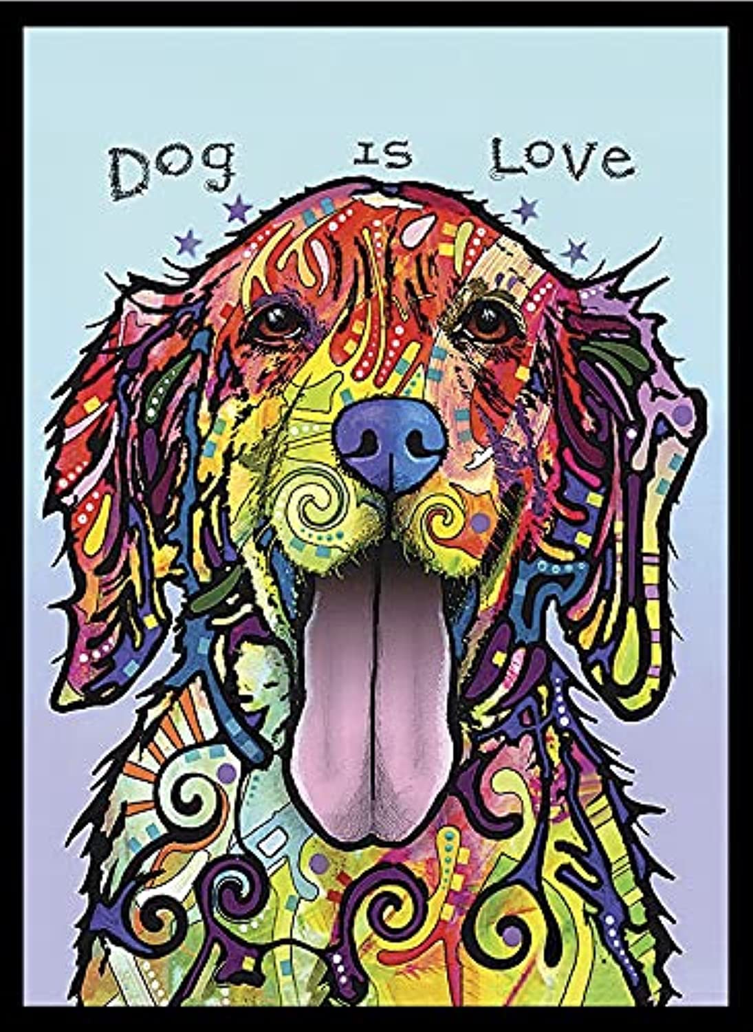 Beautiful Dog Quotes Wall Art – “Dog Is Love” – Black Frame – 40x55cm – Heartwarming Pet-Inspired Wall Decor by Spoil Your Wall