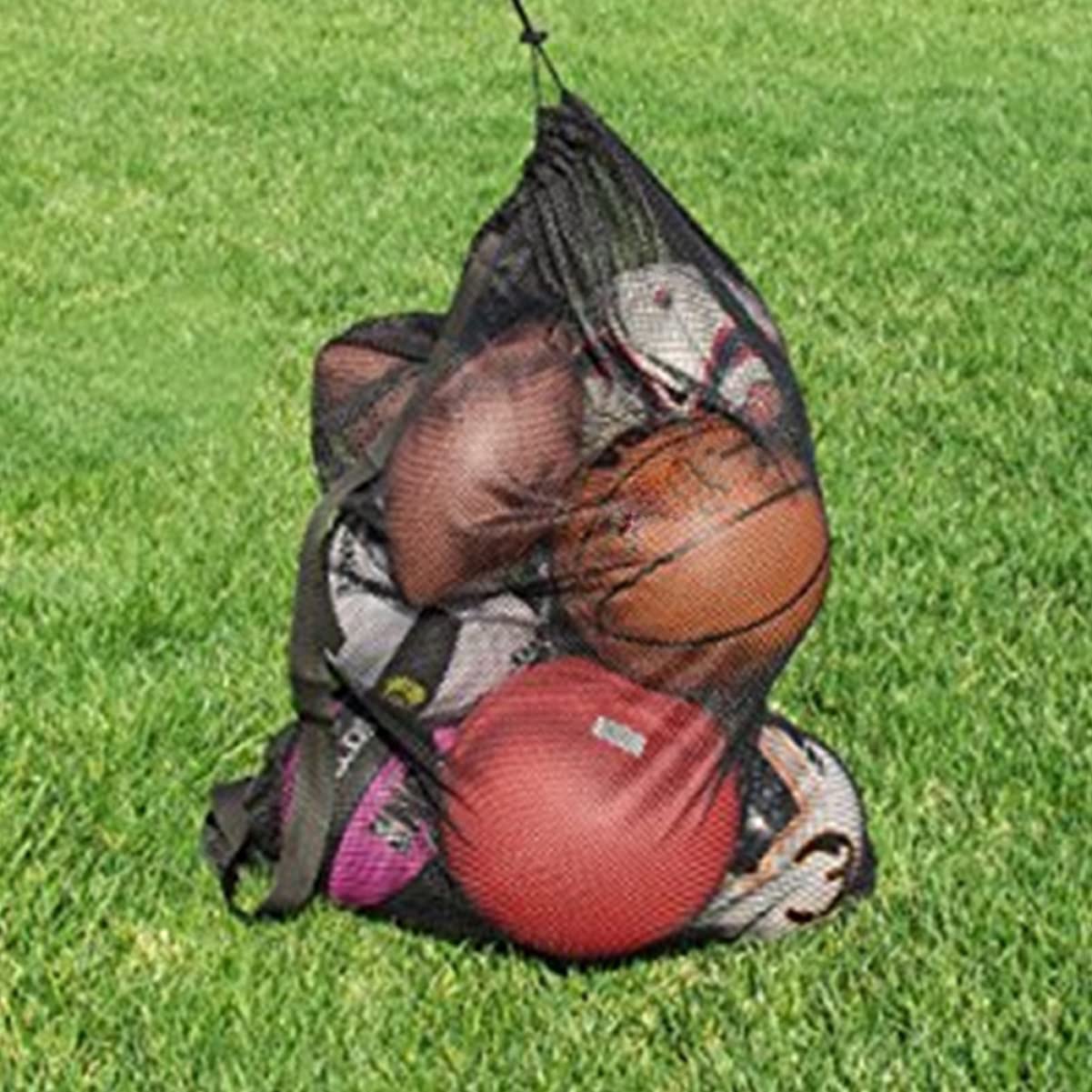Toyvian Borsa Sportiva Borsa Da Calcio Per Palloni Maglia Palestra Uomini Rete Sportiva Stringa Di Grandi Dimensioni Borsa Da Ginnastica Netto Borsa Per i Calcio Poliestere Nero