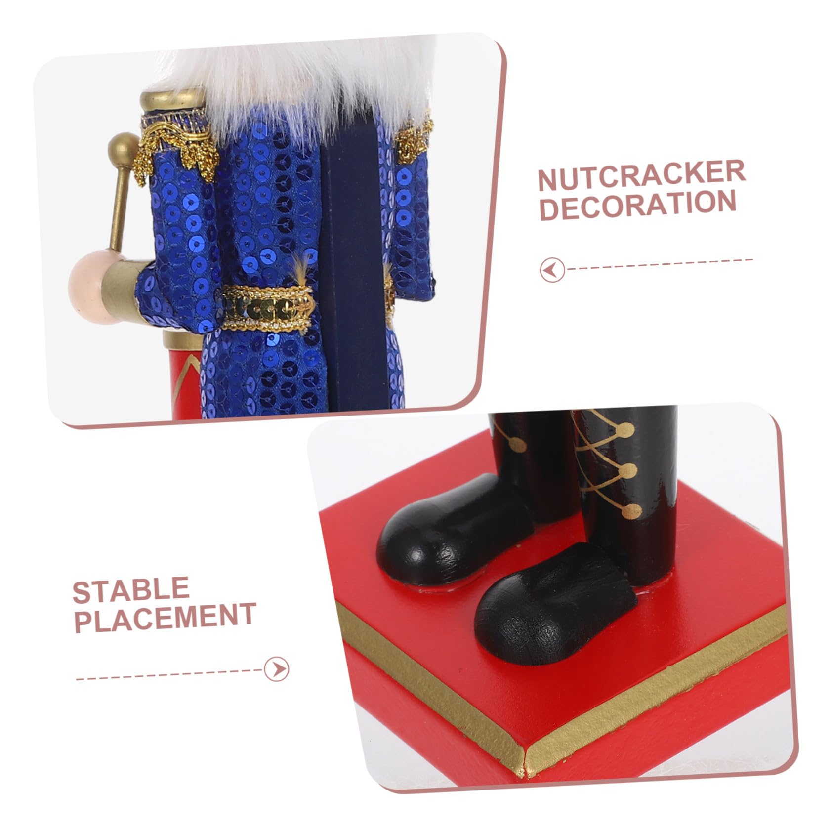 ULTECHNOVO Nussknacker Soldat Figur aus Holz Traditionelle Weihnachtsdeko Dekorative Statue für Schreibtisch und Regal