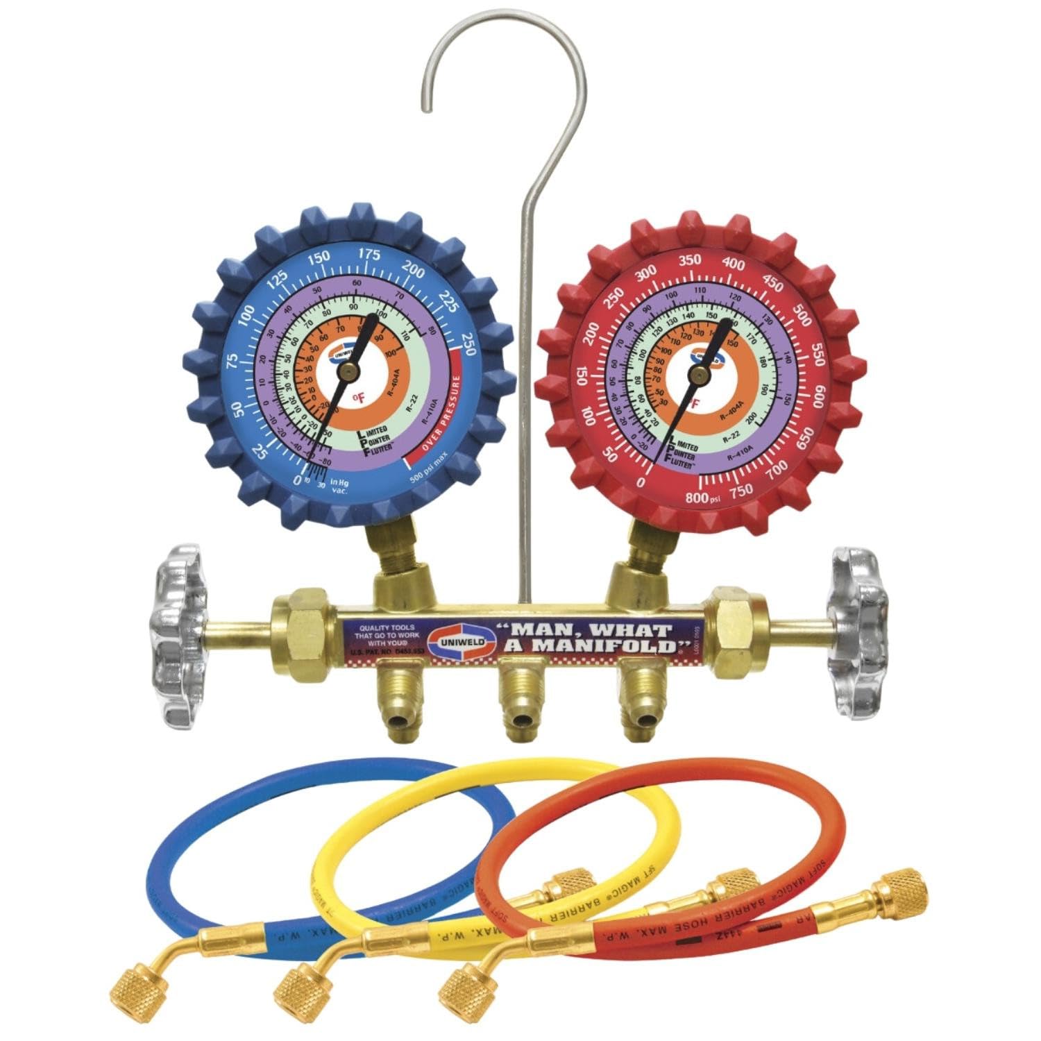Manifold Qs4l3h (R-410a/R-22r/R-404a) Psi/F Uniweld 3ft Hoses