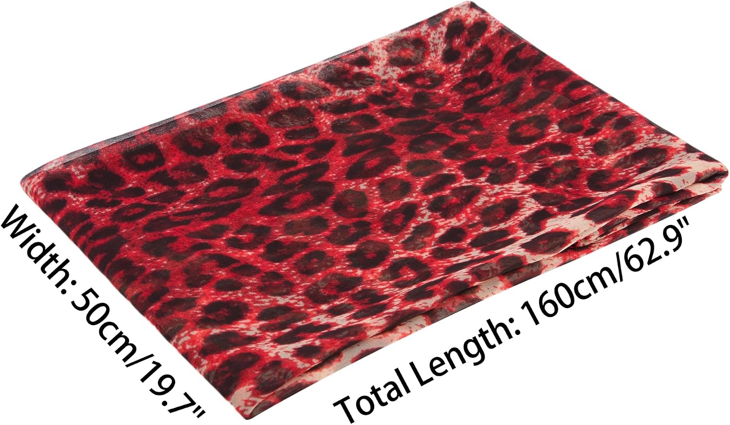 Women's Leopard Print Chiffon Scarf, Retro 63"x19.6" Long Lightweight Neckerchief Head Wrap Bandanas image 2