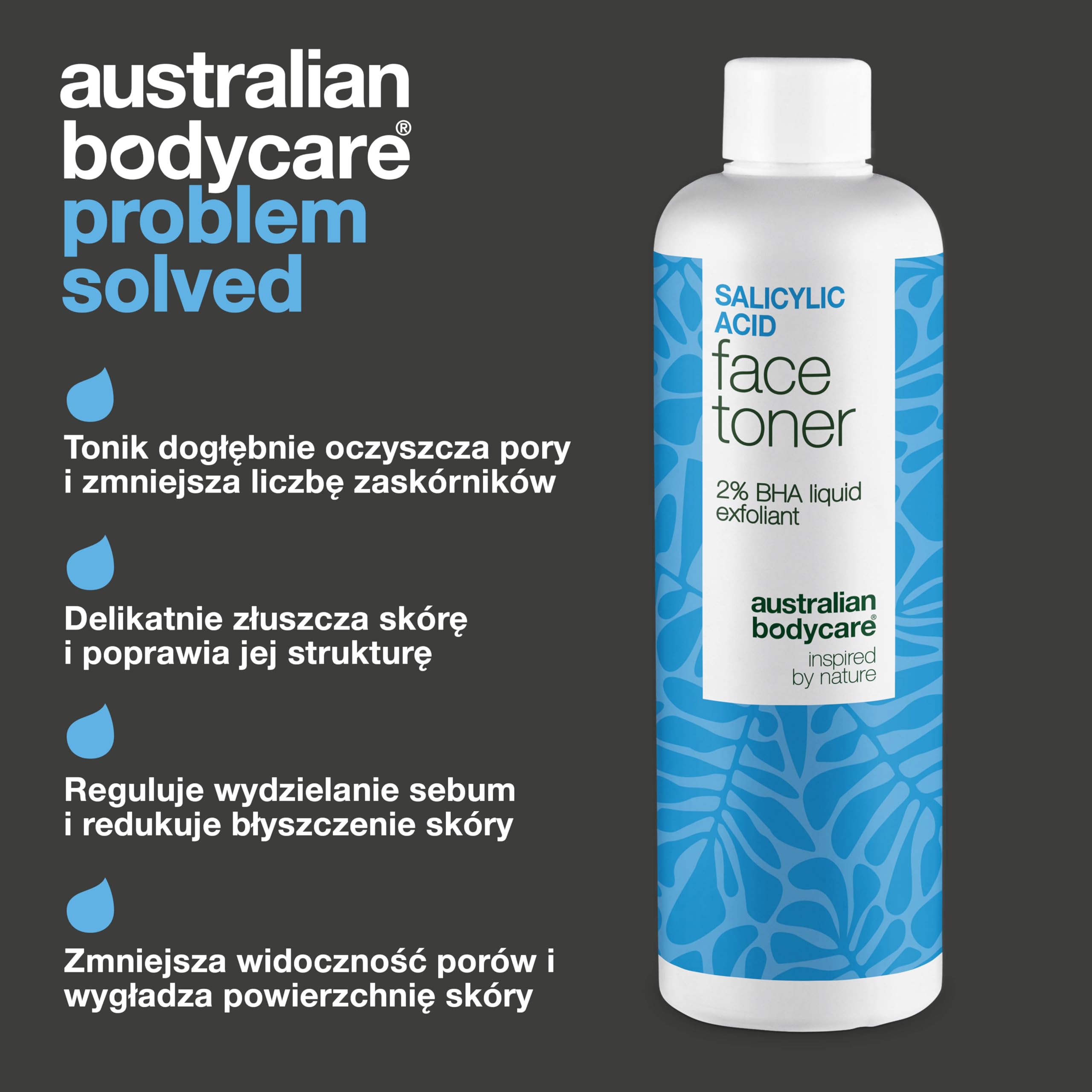 Tonik z kwasem salicylowym na trądzik, zaskórniki i rozszerzone pory – 2% kwas salicylowy od Australian Bodycare