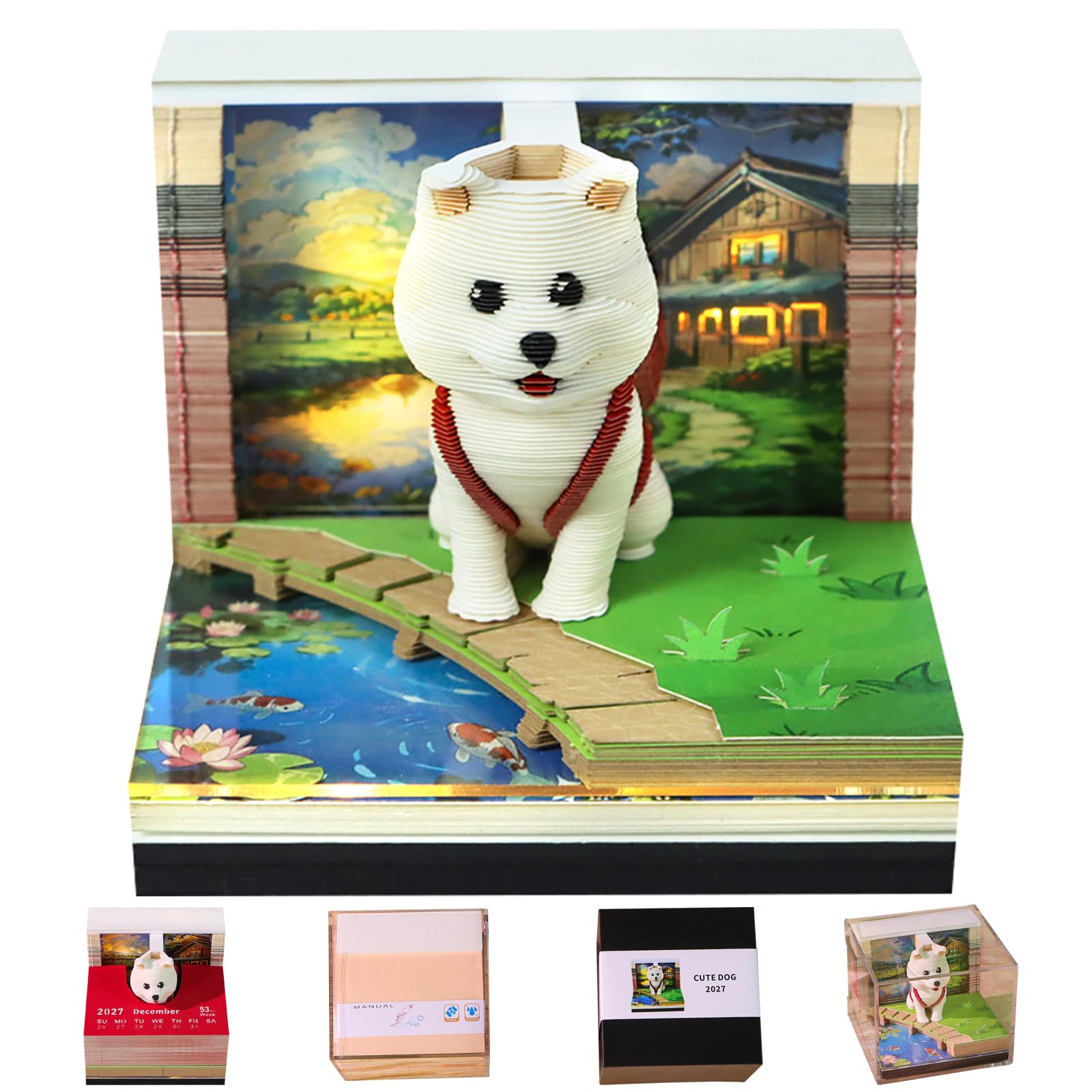 3D Calendar 2027 (Backpack Puppy)
