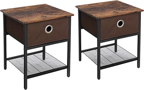 Miniatura 23 de VASAGLE INDESTIC - Mesa auxiliar o mesita de noche de estilo industrial, marco de acero resistente, mesa de montaje simple para sala de estar o