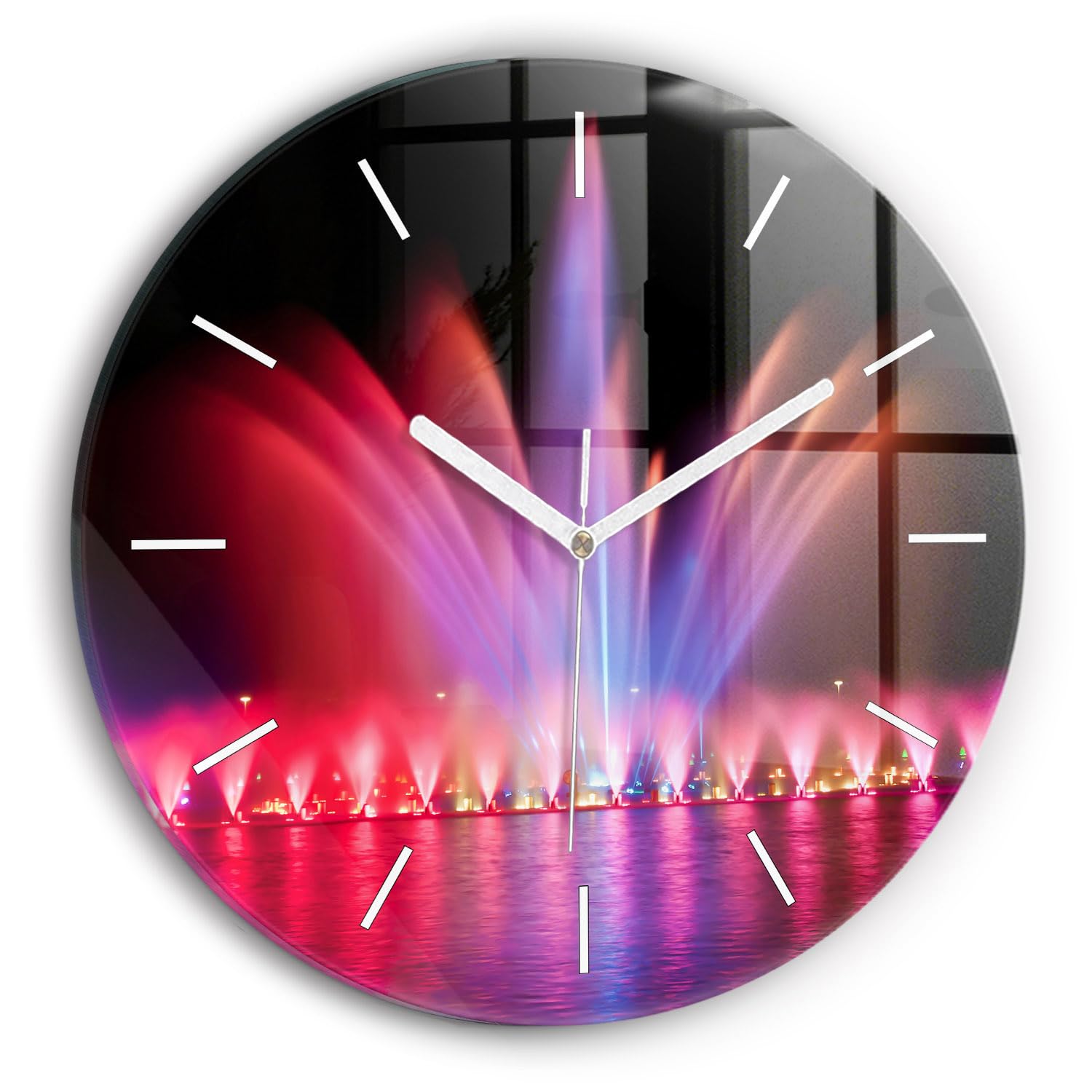 Horloge en Verre Silencieuse Wallfluent 30cm aux Couleurs Vives