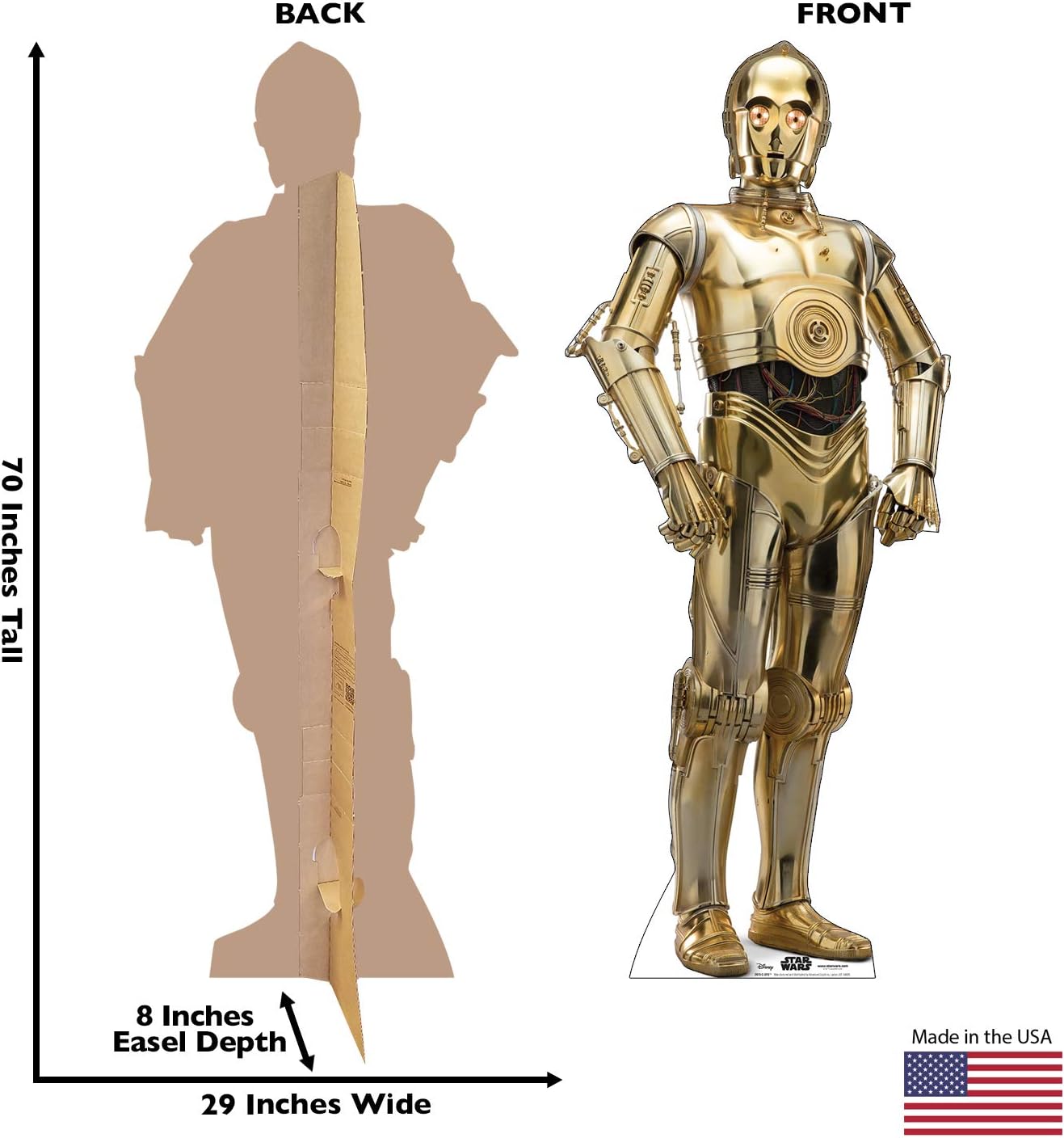 C-3PO Star Wars IX Life-Size Gold Cardboard Standup