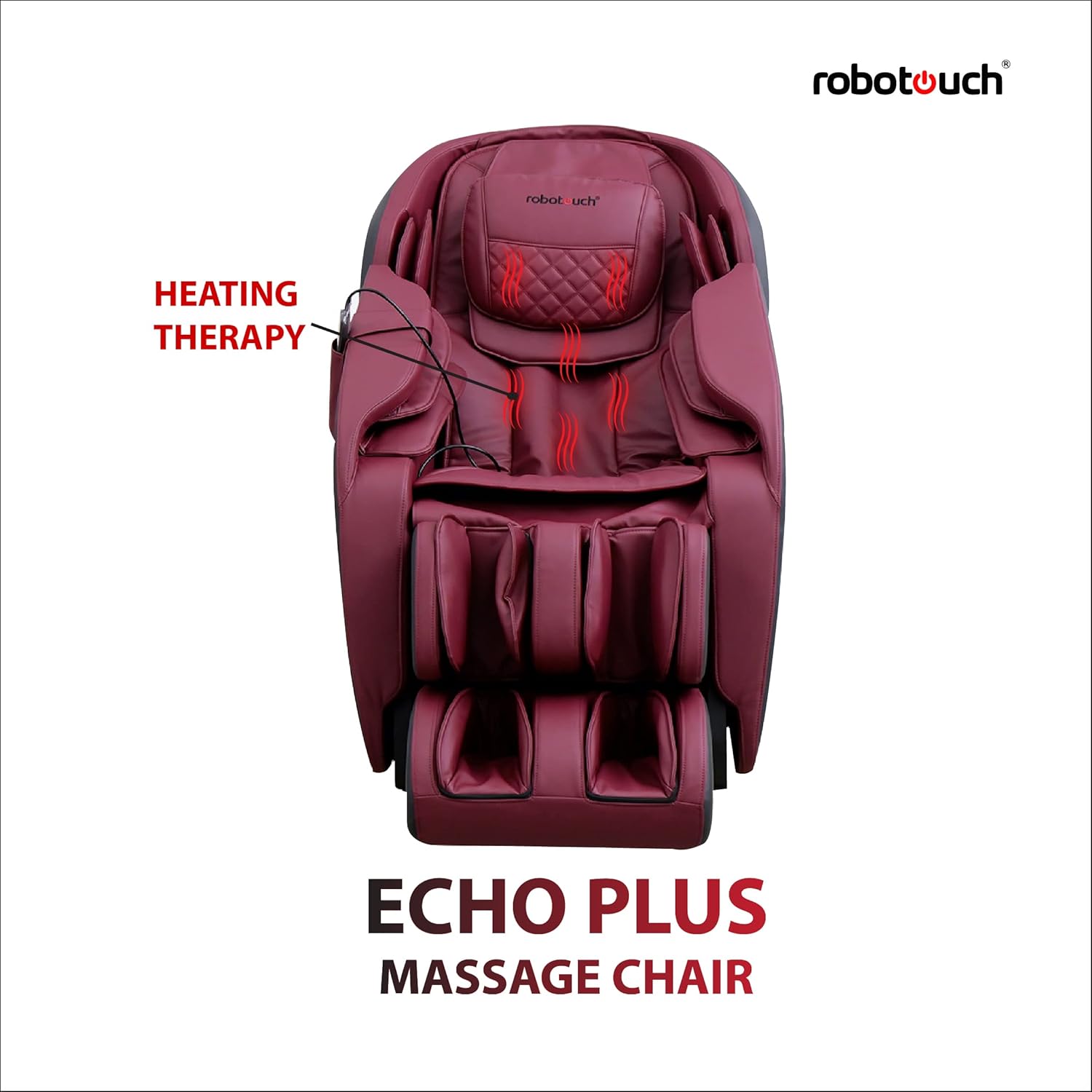 Robotouch Echo Plus Zero Gravity Full Body Massage Chair For Home Use. Neck, Shoulder, Back Pain Relief| Body Stretch, Rollers, Heating, Kneading, Back Rest,1 Year Onsite Warranty. (Red) - Leather Robotouch Echo Plus Zero Gravity Full Body Massage Chair For Home Use. Neck, Shoulder, Back Pain Relief| Body Stretch, Rollers, Heating, Kneading, Back Rest,1 Year Onsite Warranty. (Red) - Leather