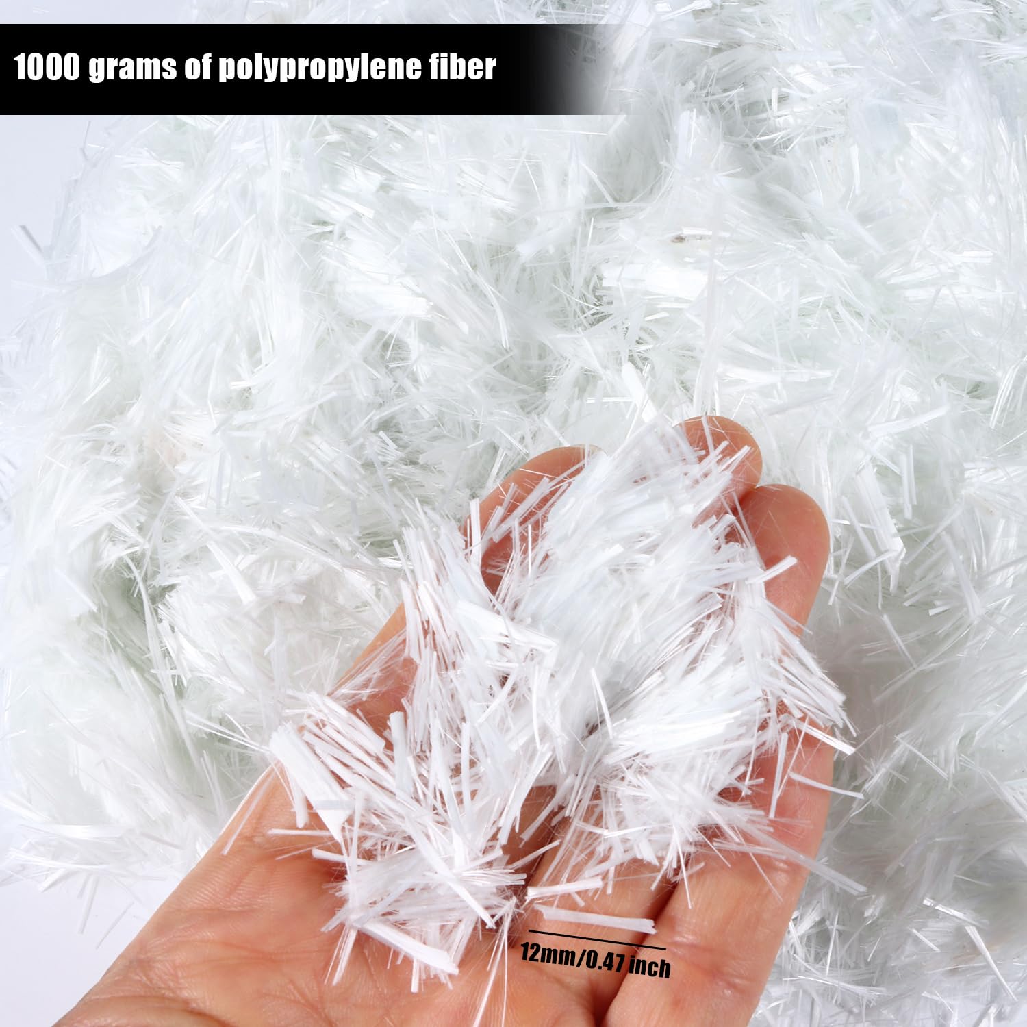 1000g de Fibres Synthétiques Mixtes Polypropylène et Fibre de Verre de 12 mm pour Béton, Mortier, Plâtre et Chape Empêche Efficacement les Fissures, Réduit le Rétrécissement et Améliore la Durabilité