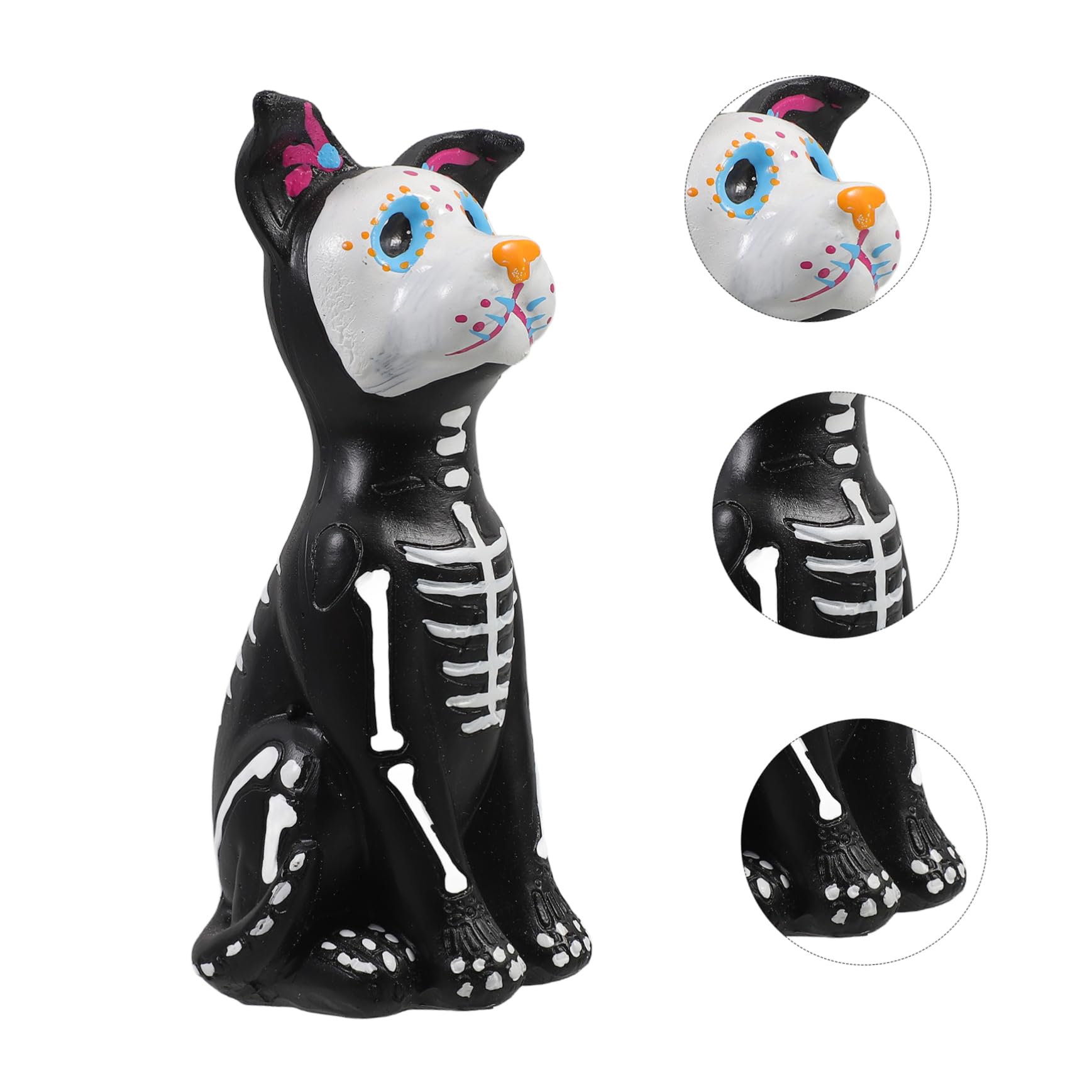 BESTonZON 4 Stück Halloween Resin Hund Figur Tischdekoration Niedliche Kleine Hundeskulptur Leichtes Harz Tier Ornament Langlebig und Einfach zu Reinigen als Halloween Party Zubehör und Foto