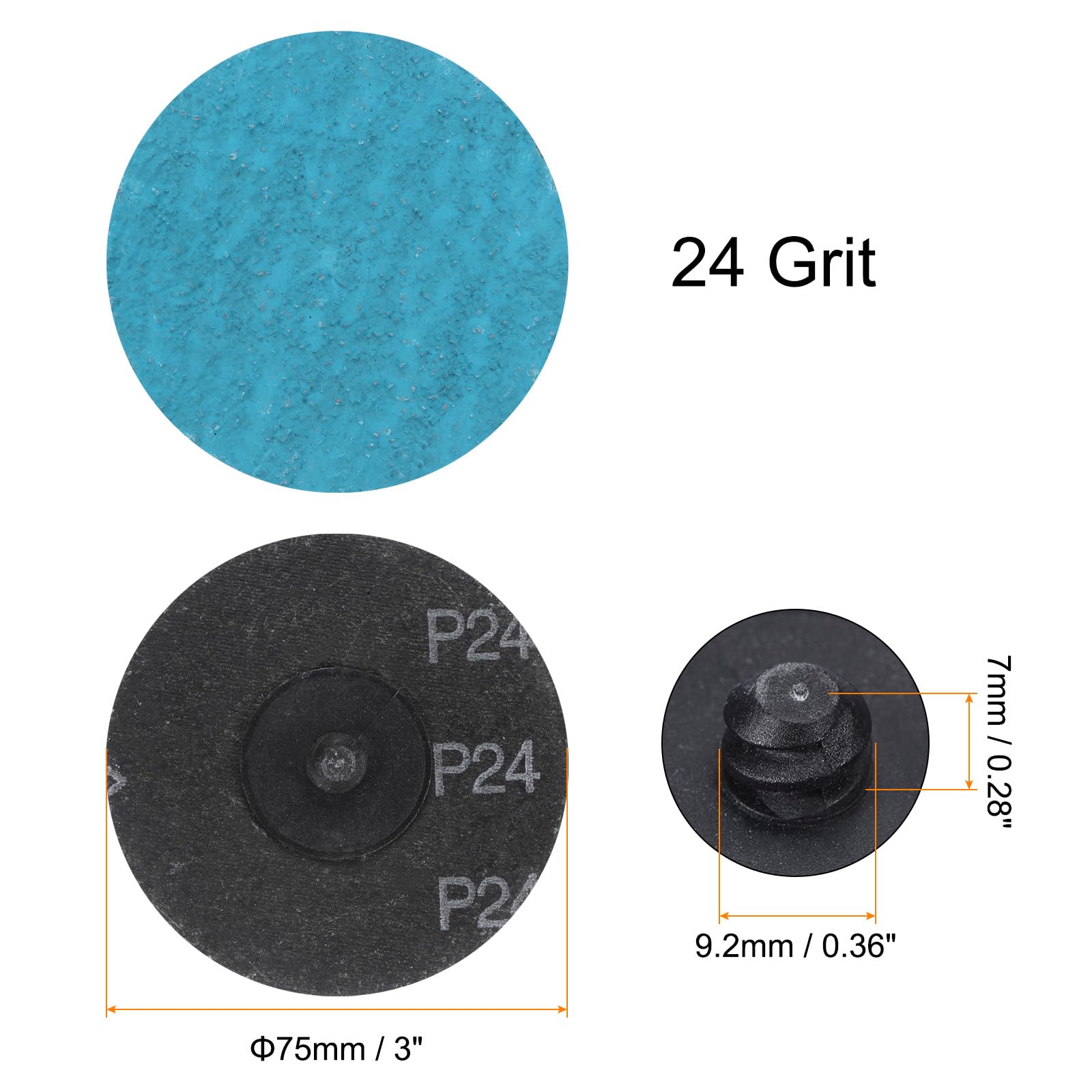 25 Dischi Abrasivi A Cambio Rapido 7.6cm - Grana 120 Per Smerigliatrice - Foto 2