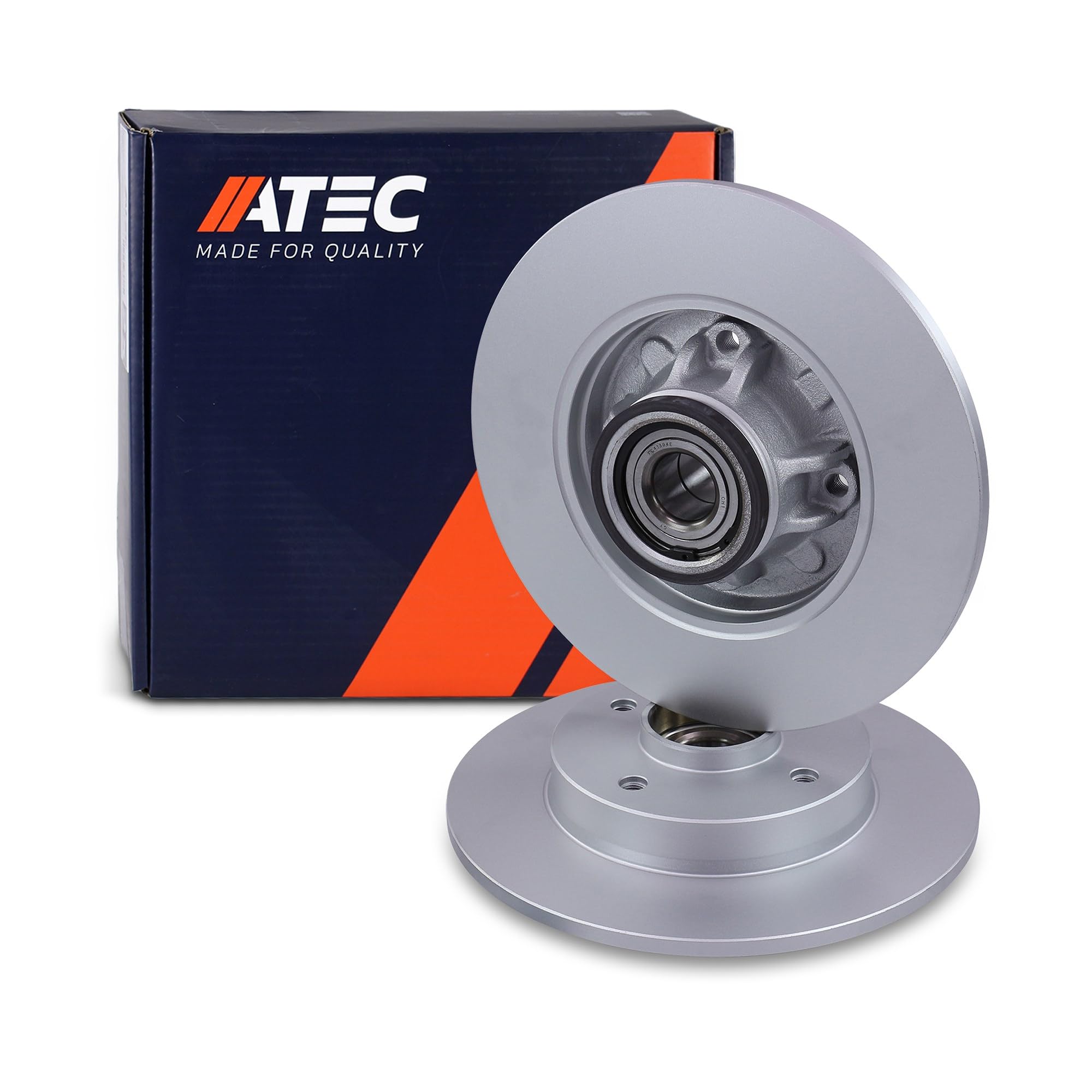ATEC Germany 2x Dischi freno posteriori Ø 249 mm pieni con cuscinetto ruota Compatibile con CITROËN C4 Coupé (LA_), C4 II (NC_), DS4 (NX_), PEUGEOT 308 (4B_) (4A_, 4C_) (4E_, 4H_)