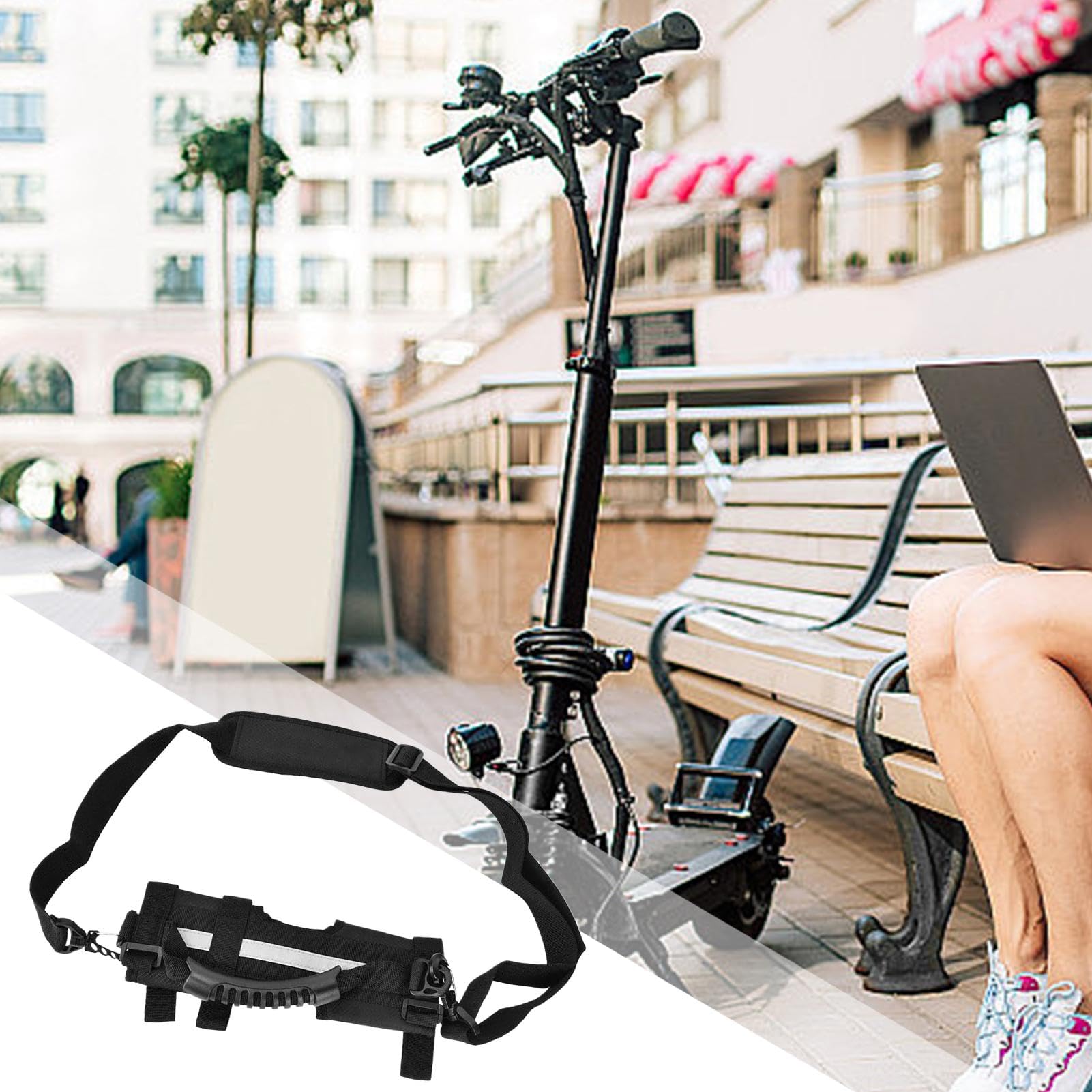 DEANKEJI Cinghia Trasporto Monopattino - 2 Pezzi, Verde Militare, Per Scooter, Bici E Sedie - Foto 10