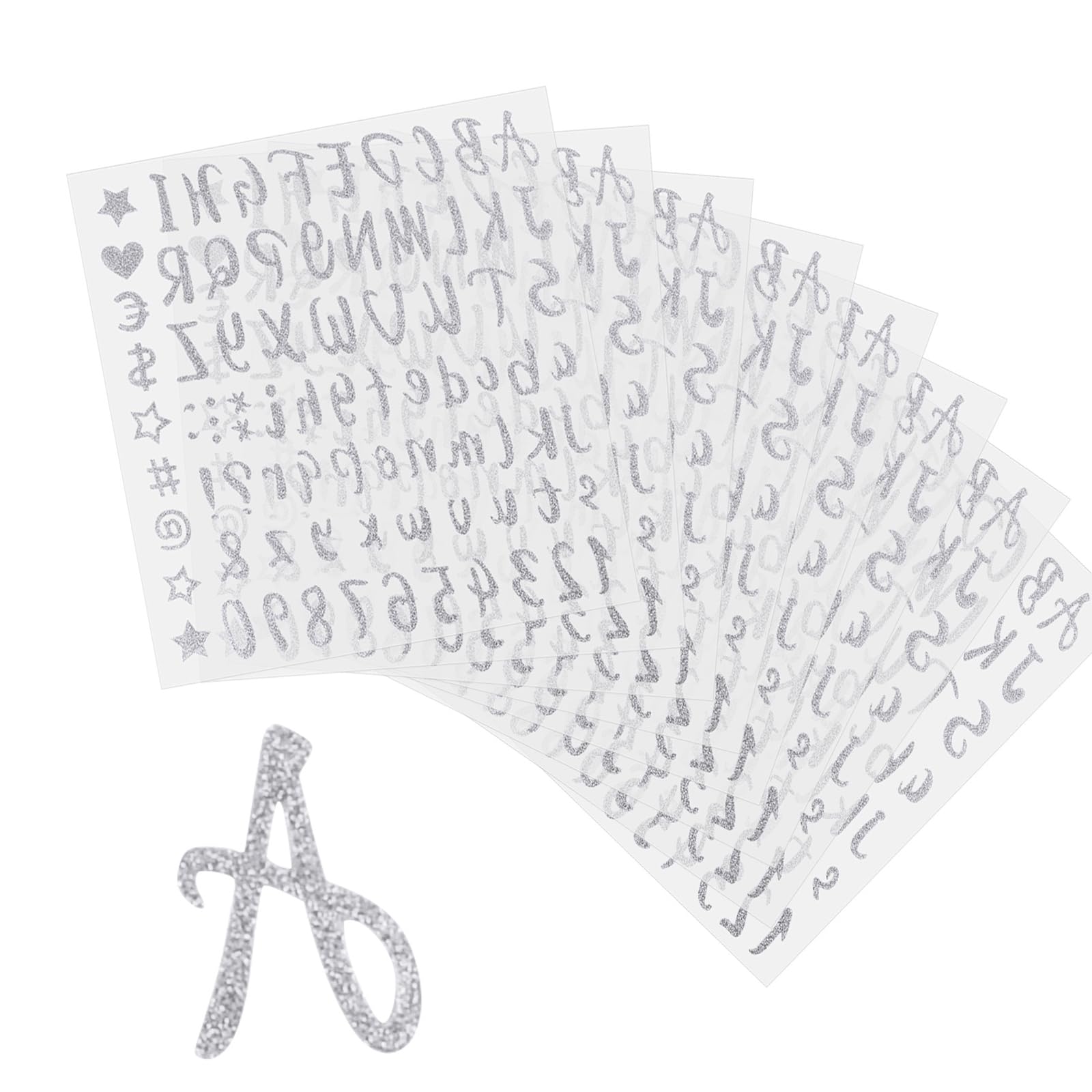 Giantree – Set Di 6 Fogli Adesivi Con Lettere E Numeri Glitterati Oro – Autoadesivi In Vinile Per Scrapbooking E Decorazioni Fai-da-te