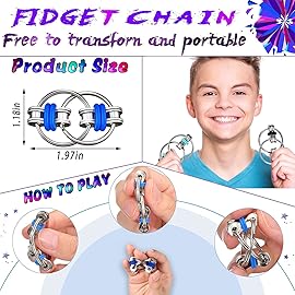 Dr.Kbder 5Pcs Fidget Toys Adults Set, Autism Sensory Pack with figette Cube Magnetic Rings Pad ADHD Stress Relief for Kids Teen, Cool Gadget Desk Spinner Christmas Stocking Stuffer
