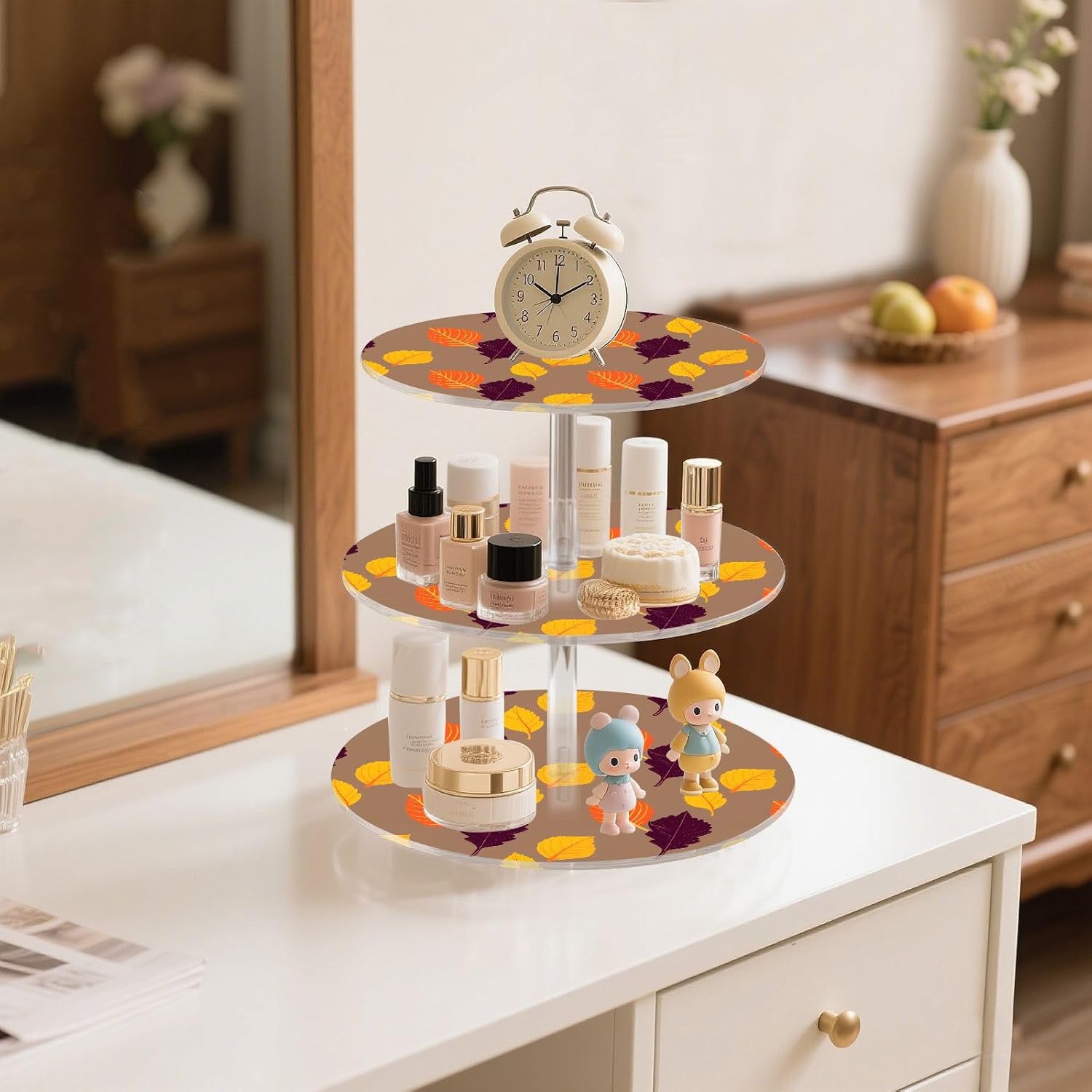 Leaves 3 Tier Acrylic Cupcake Stand, Cupcake Stand for 34 Cupcakes for Weddings, Christmas,Holidays,Parties,Birthday,Printed Cupcake Tower 23300286