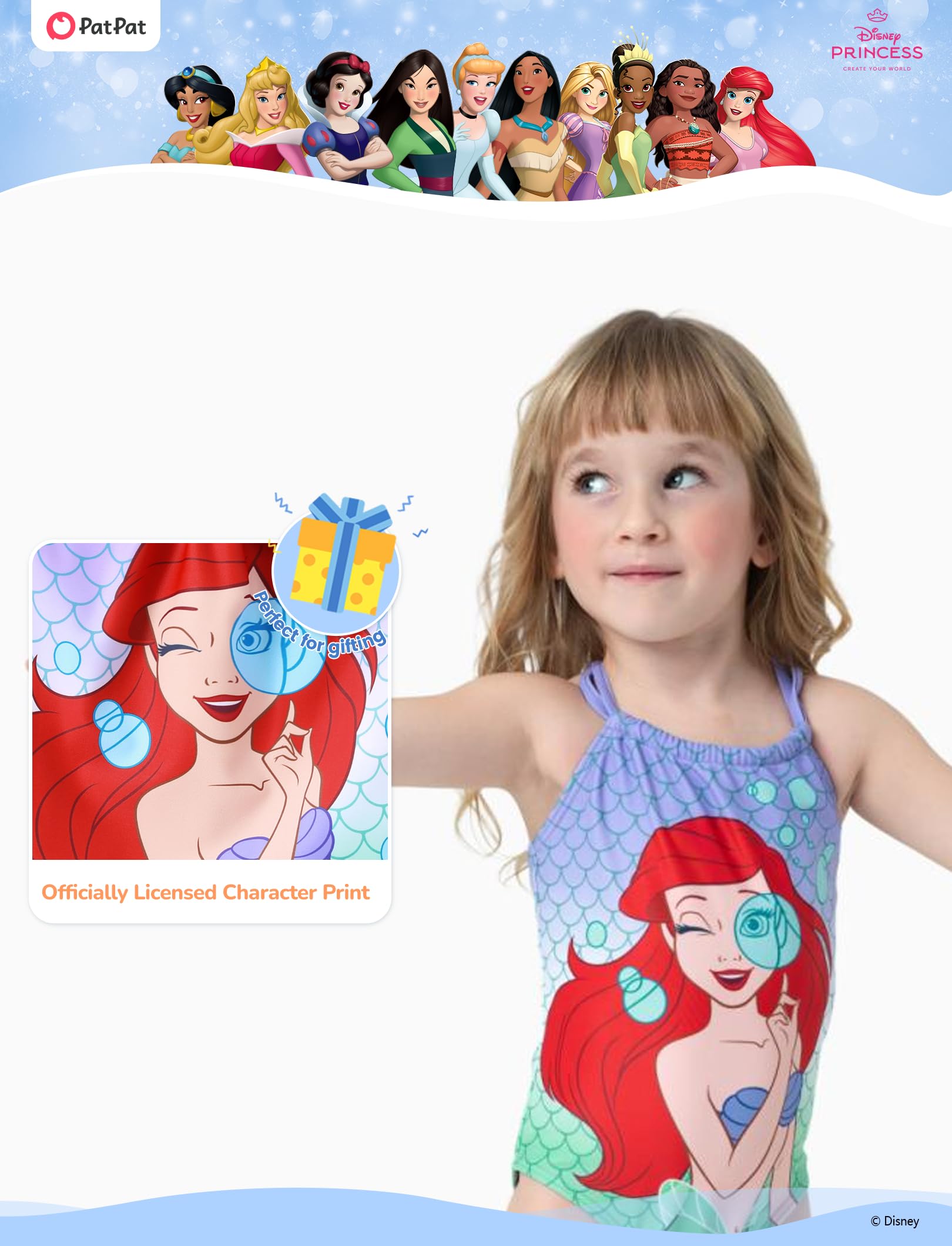 Disney Maillots de bain une pièce pour filles UPF 50+ 2-9 ans